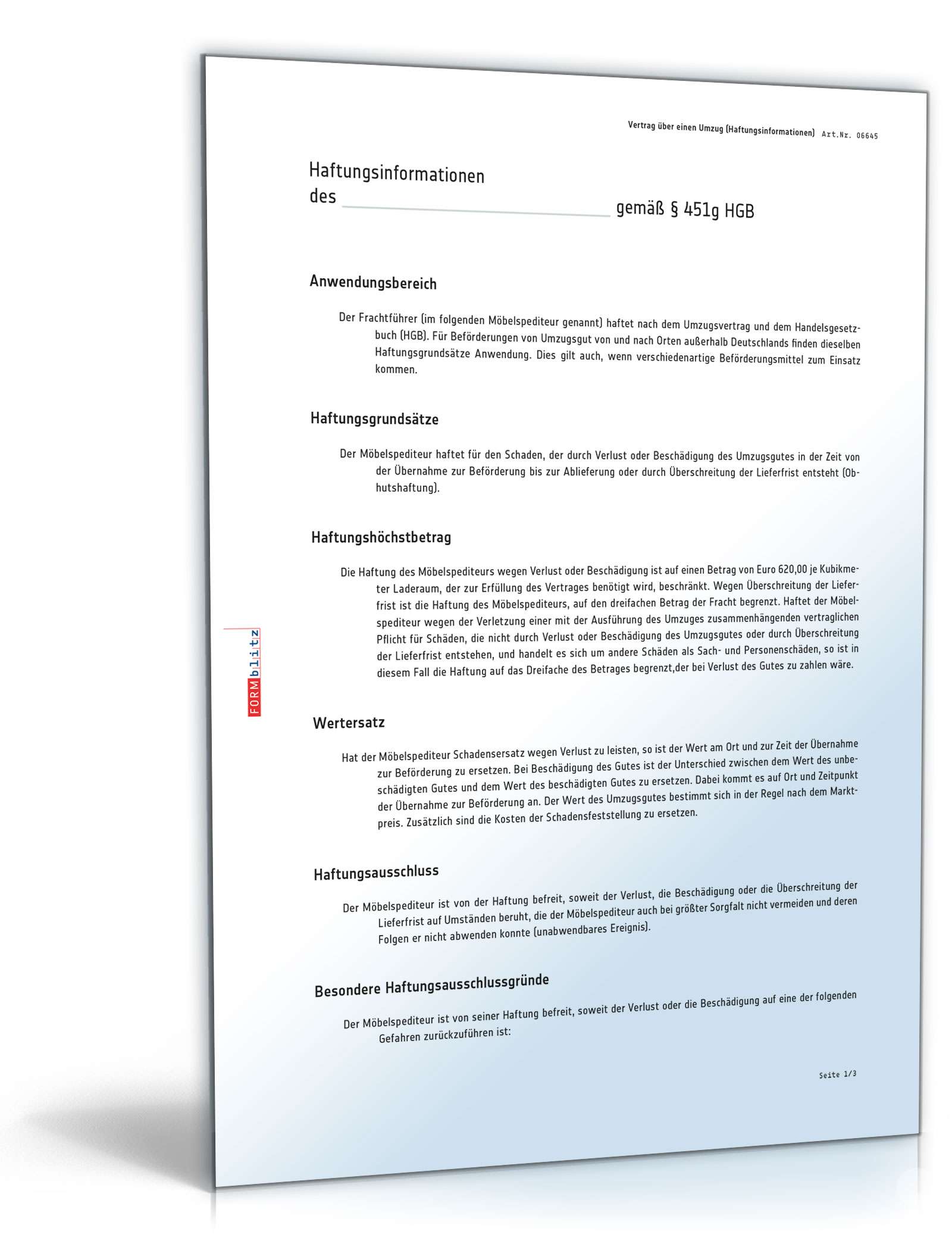 Umzugsvertrag PDF. Seite: 13