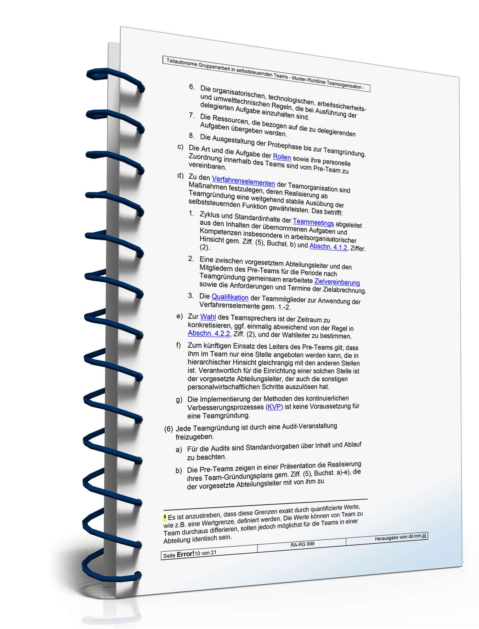 Teilautonome Gruppenarbeit in selbststeuernden Teams Word. Seite: 10