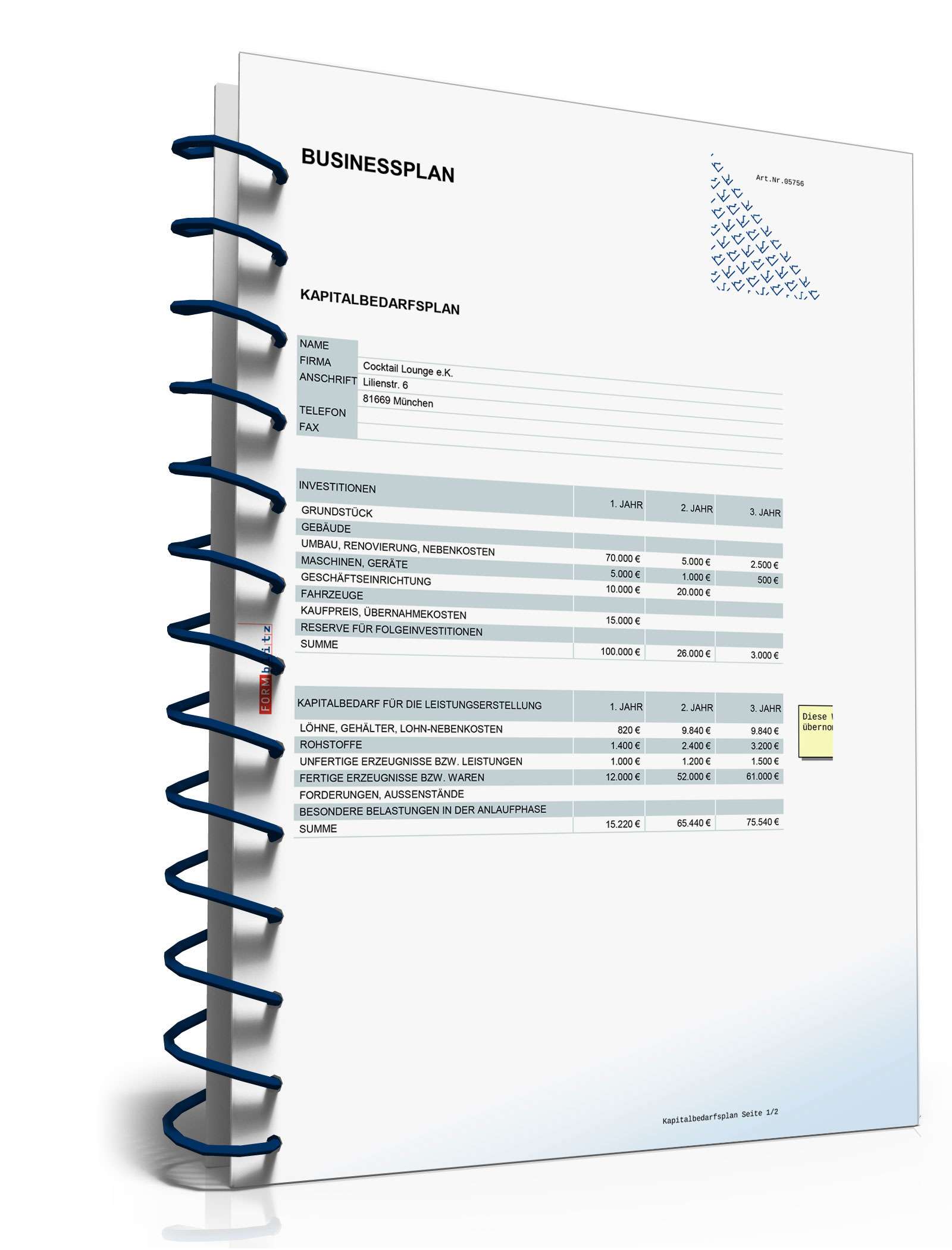 Businessplan Cocktailbar Excel. Seite: 20