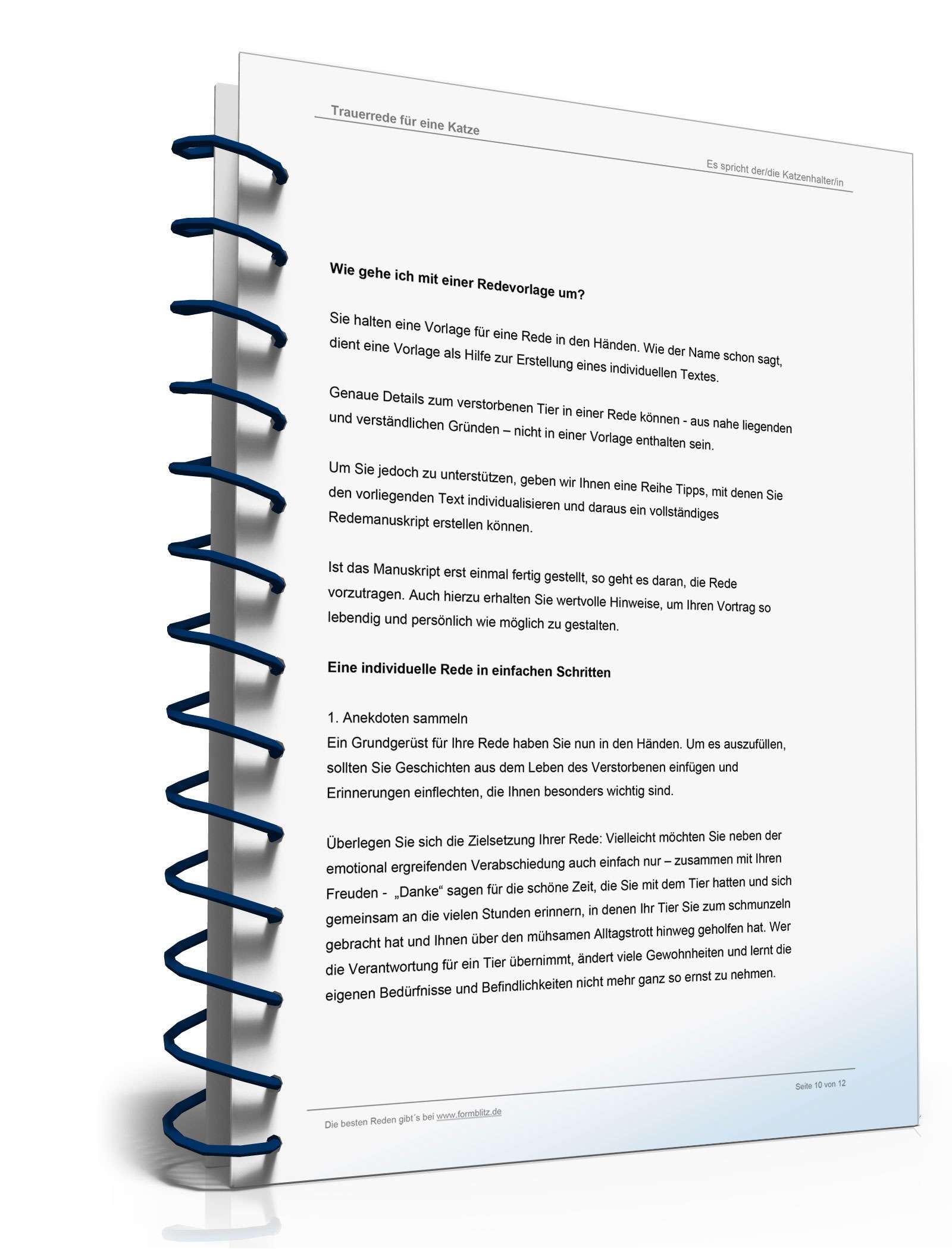 Trauerrede für eine Katze Word. Seite: 10