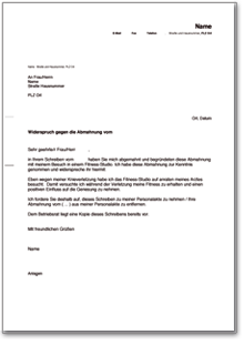 Gegendarstellung Abmahnung vorgetäuschte Arbeitsunfähigkeit Word