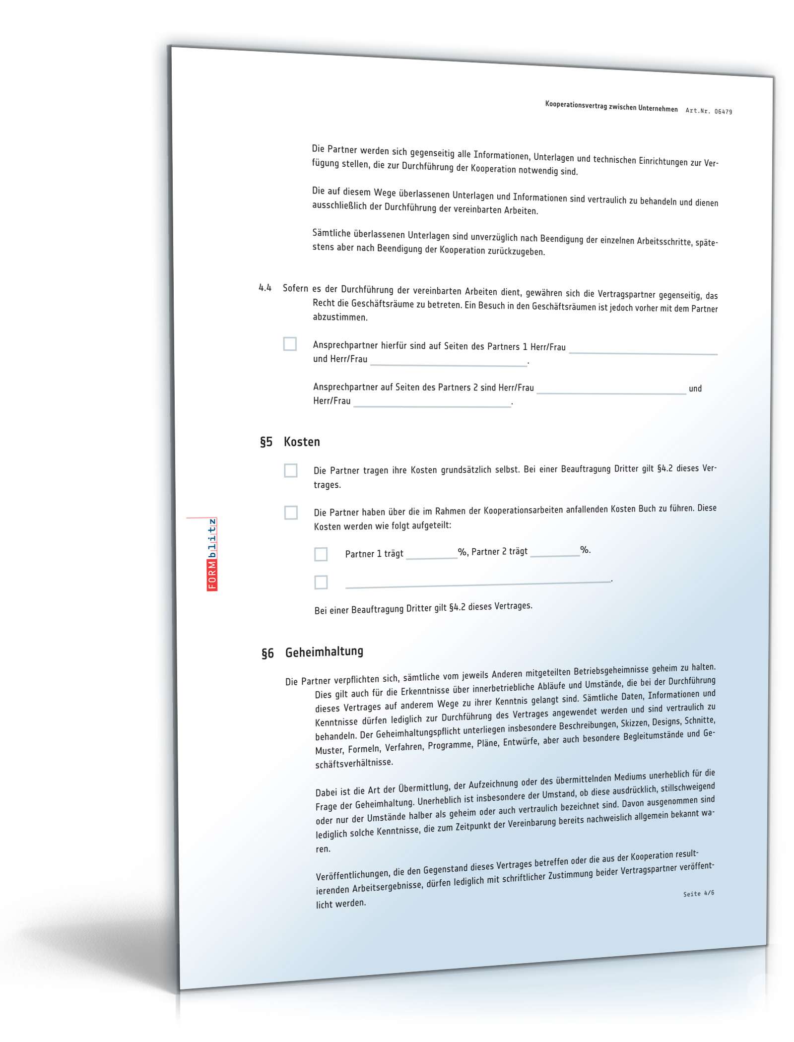 Kooperationsvertrag PDF. Seite: 4