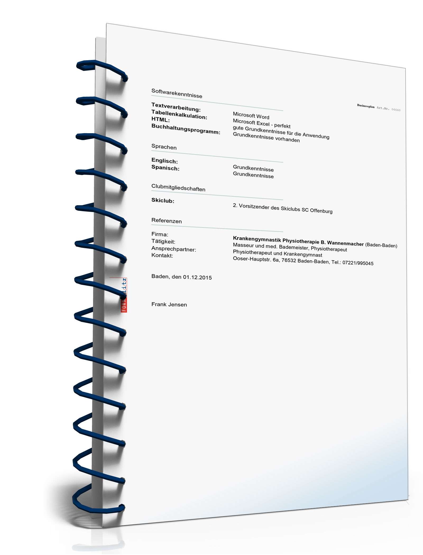 Businessplan Physiotherapie Excel. Seite: 14