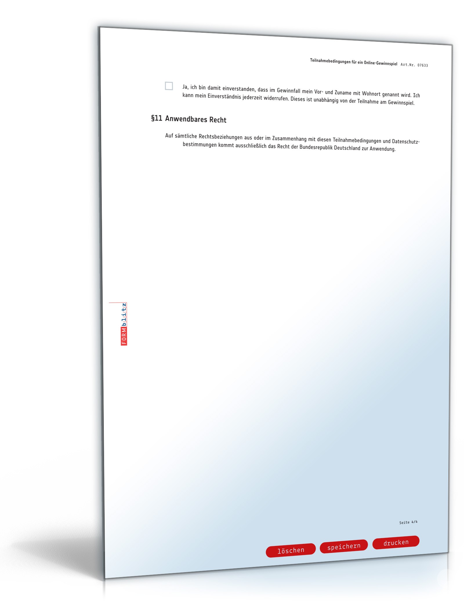 Teilnahmebedingungen Online-Gewinnspiel PDF. Seite: 4