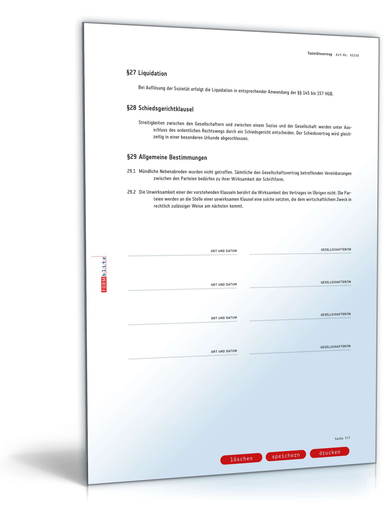 Sozietätsvertrag PDF. Seite: 7