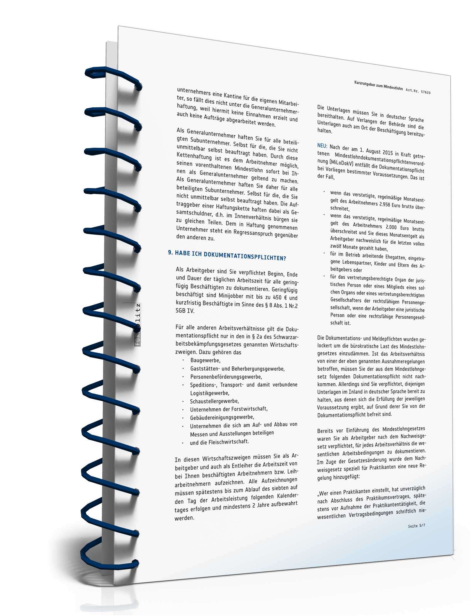 Die wichtigsten Erläuterungen zum MiLoG PDF. Seite: 6