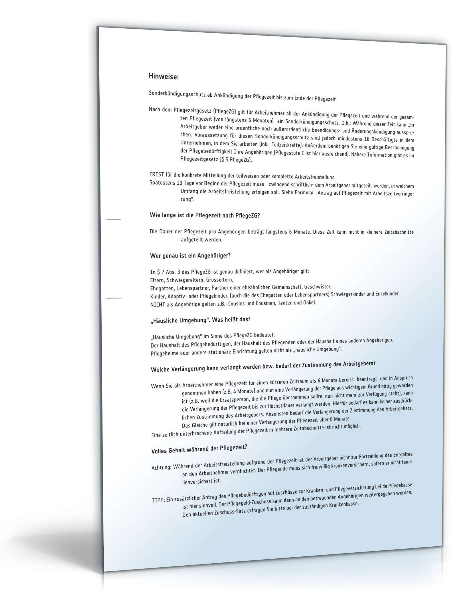 Antrag Verlängerung Pflegezeit PDF. Seite: 3