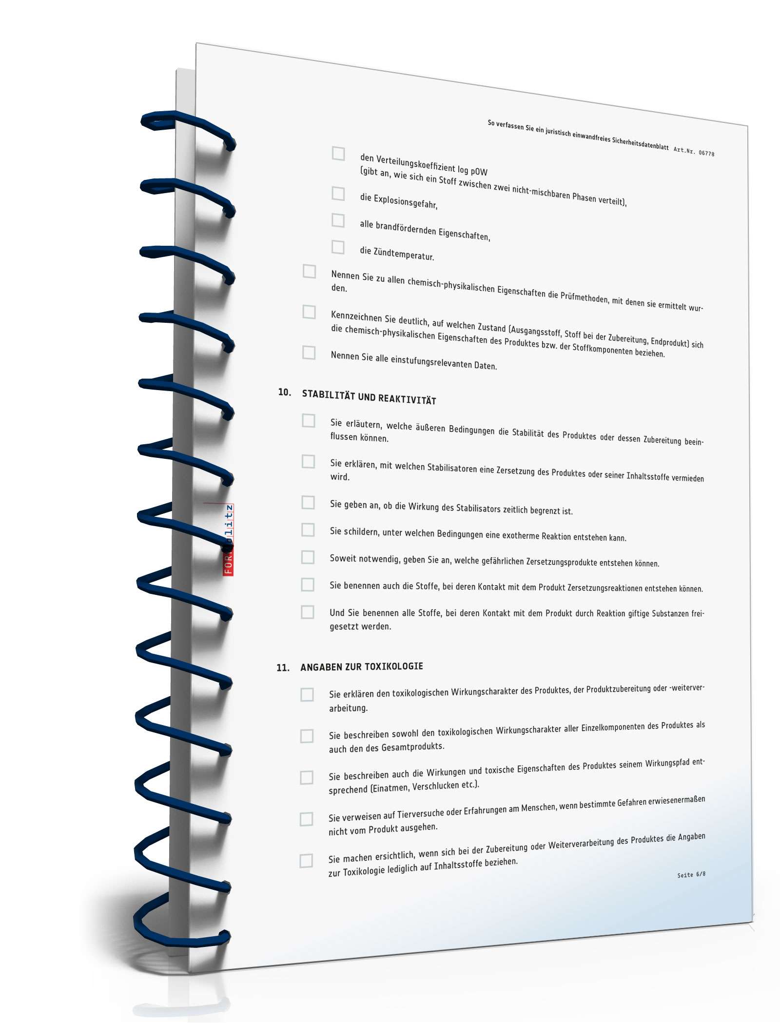 Checkliste Sicherheitsdatenblatt PDF. Seite: 7