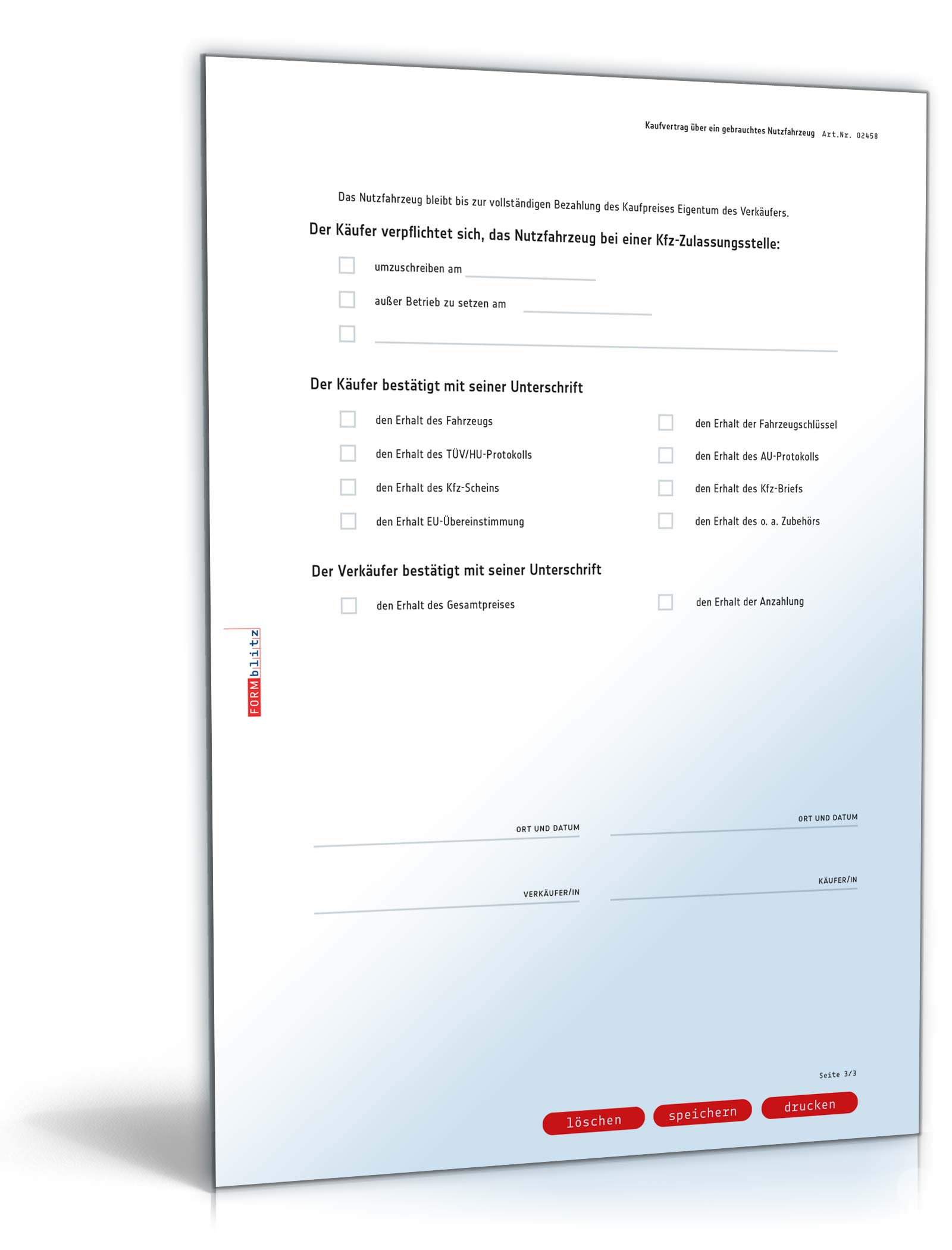 Kaufvertrag Nutzfahrzeug PDF. Seite: 3