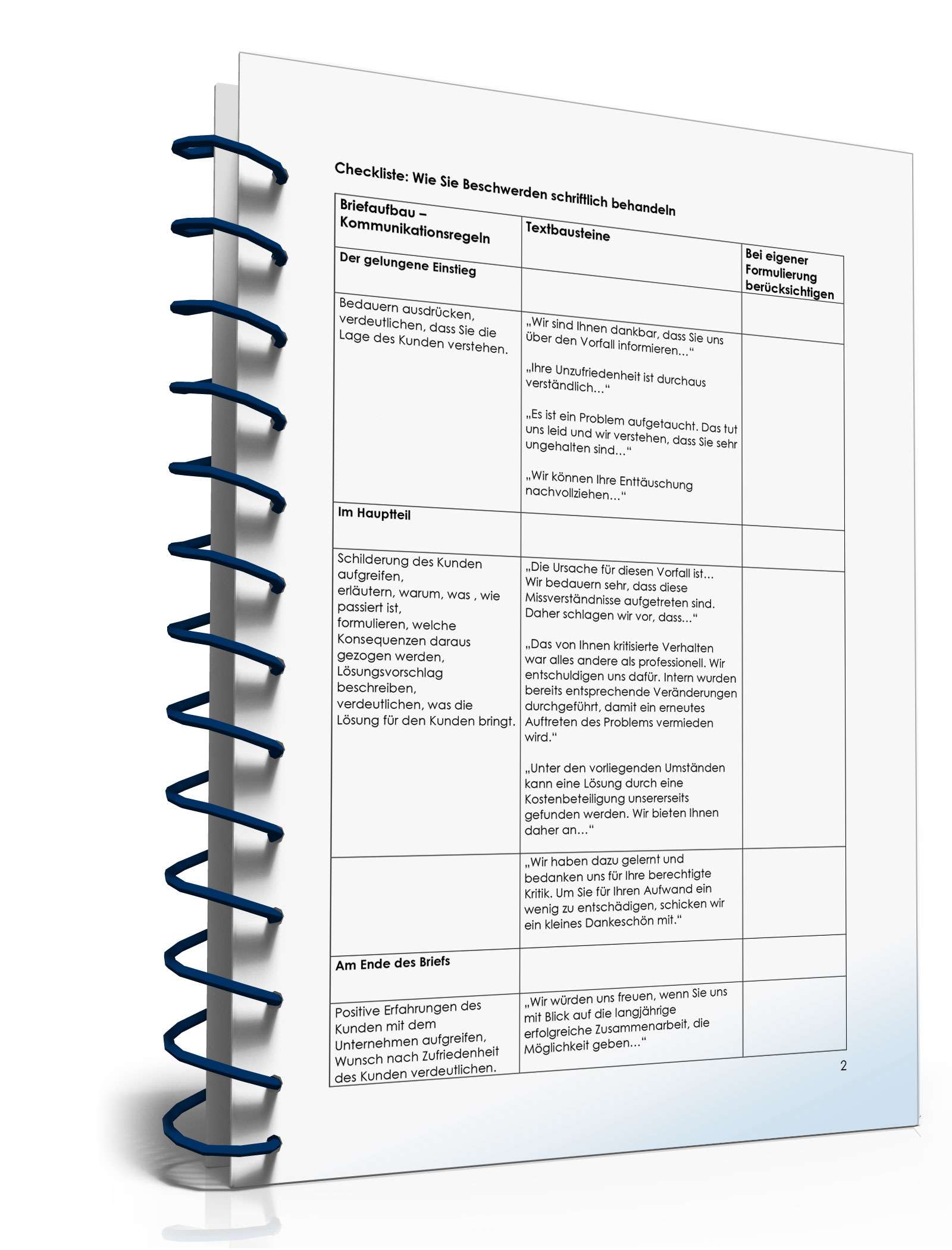 Checkliste Schriftliche Beschwerden PDF. Seite: 2