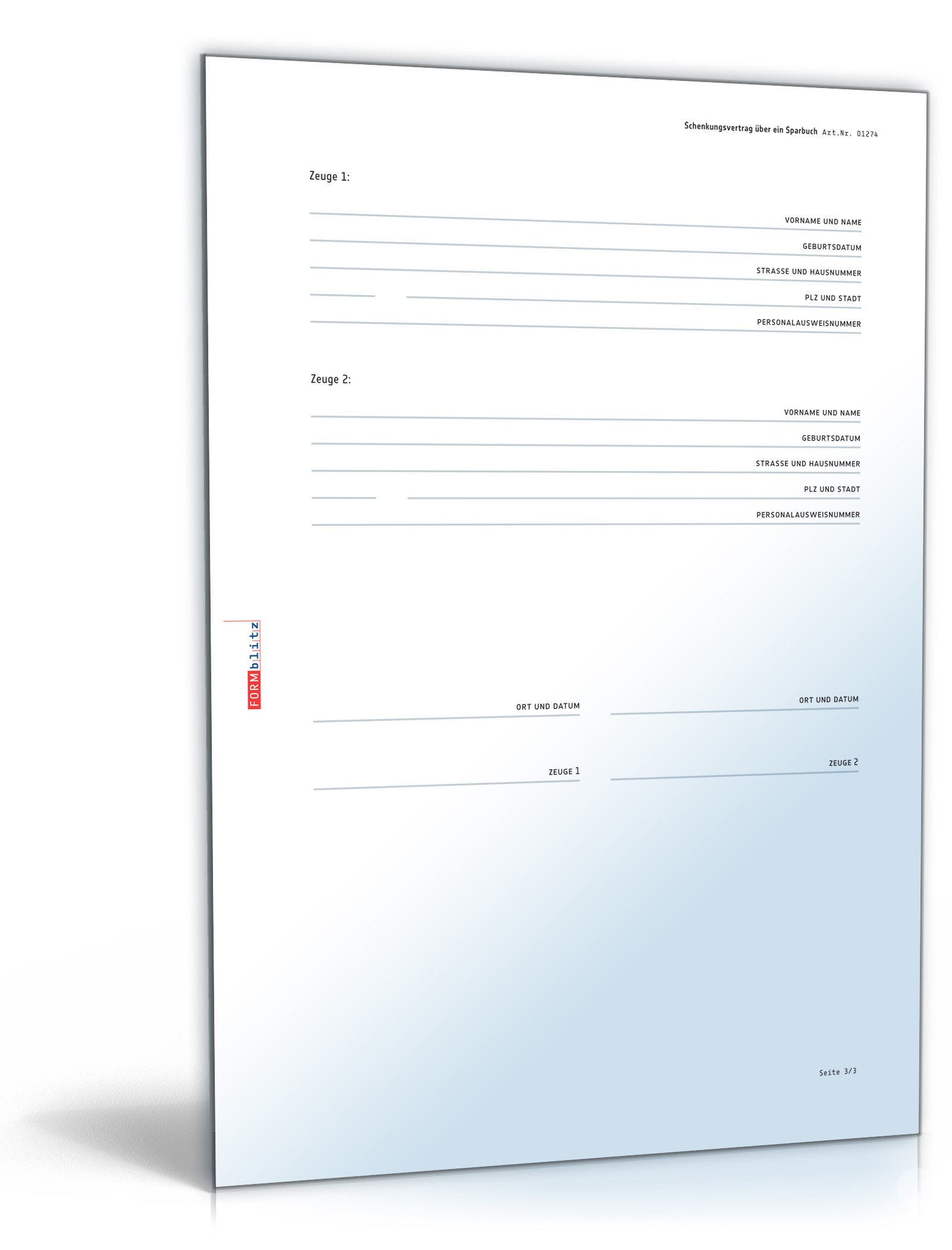 Schenkungsvertrag Sparbuch PDF. Seite: 3
