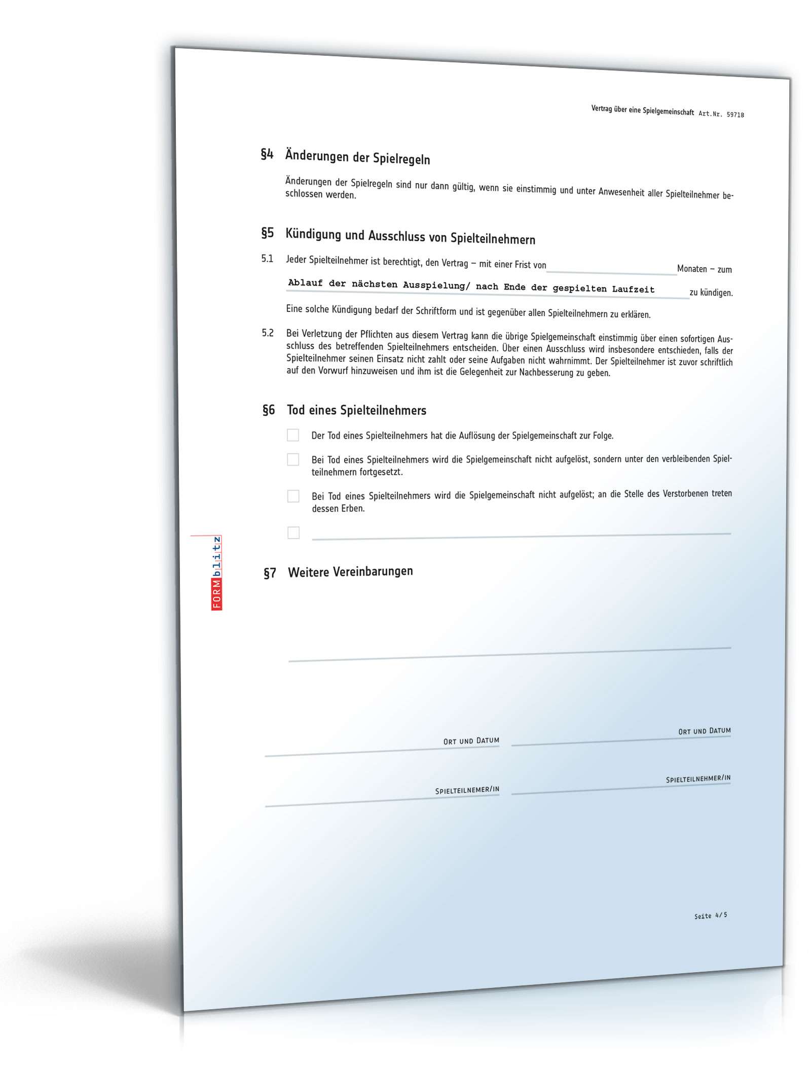 Vertrag Spielgemeinschaft PDF. Seite: 4