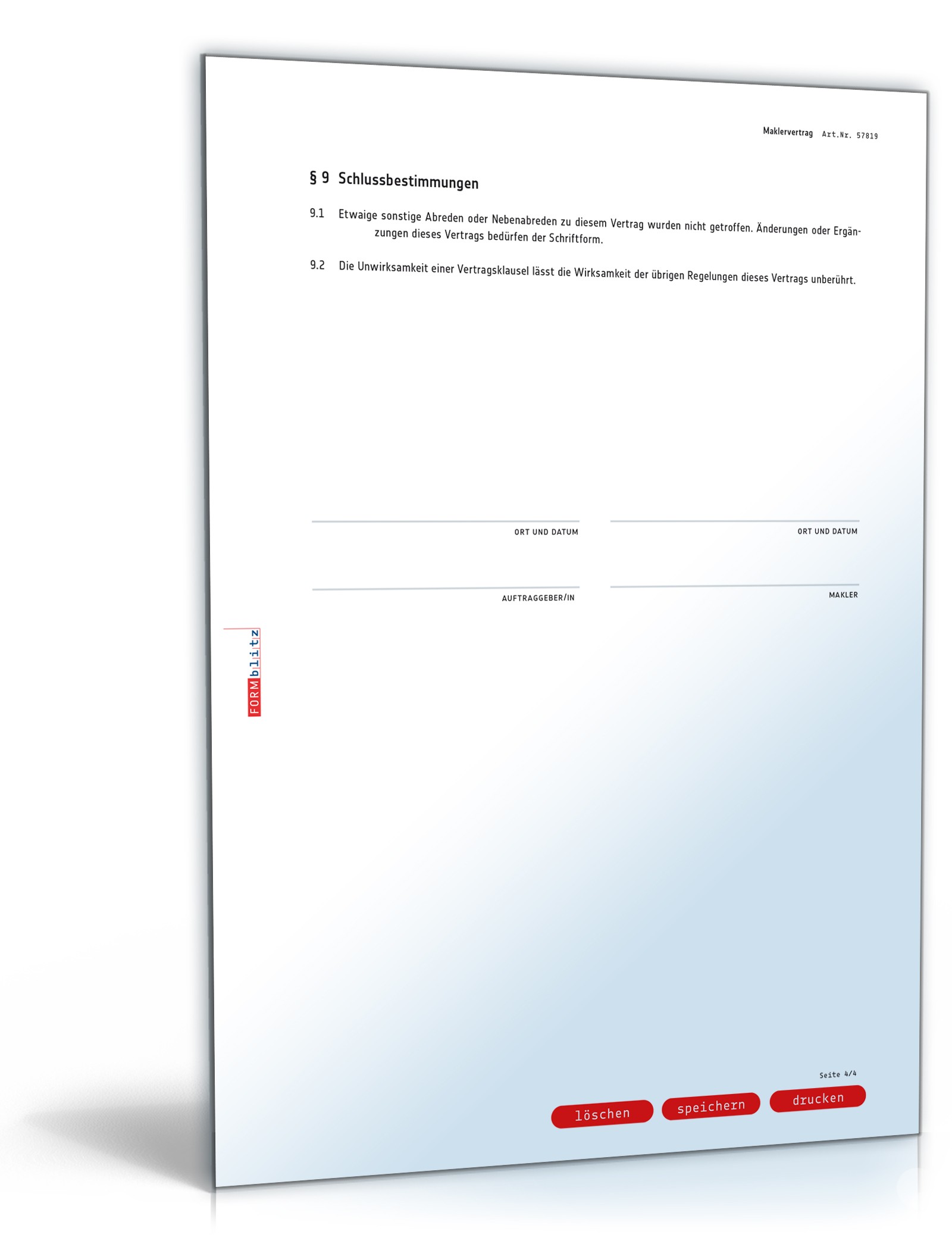 Maklervertrag Suchauftrag Mieter PDF. Seite: 4