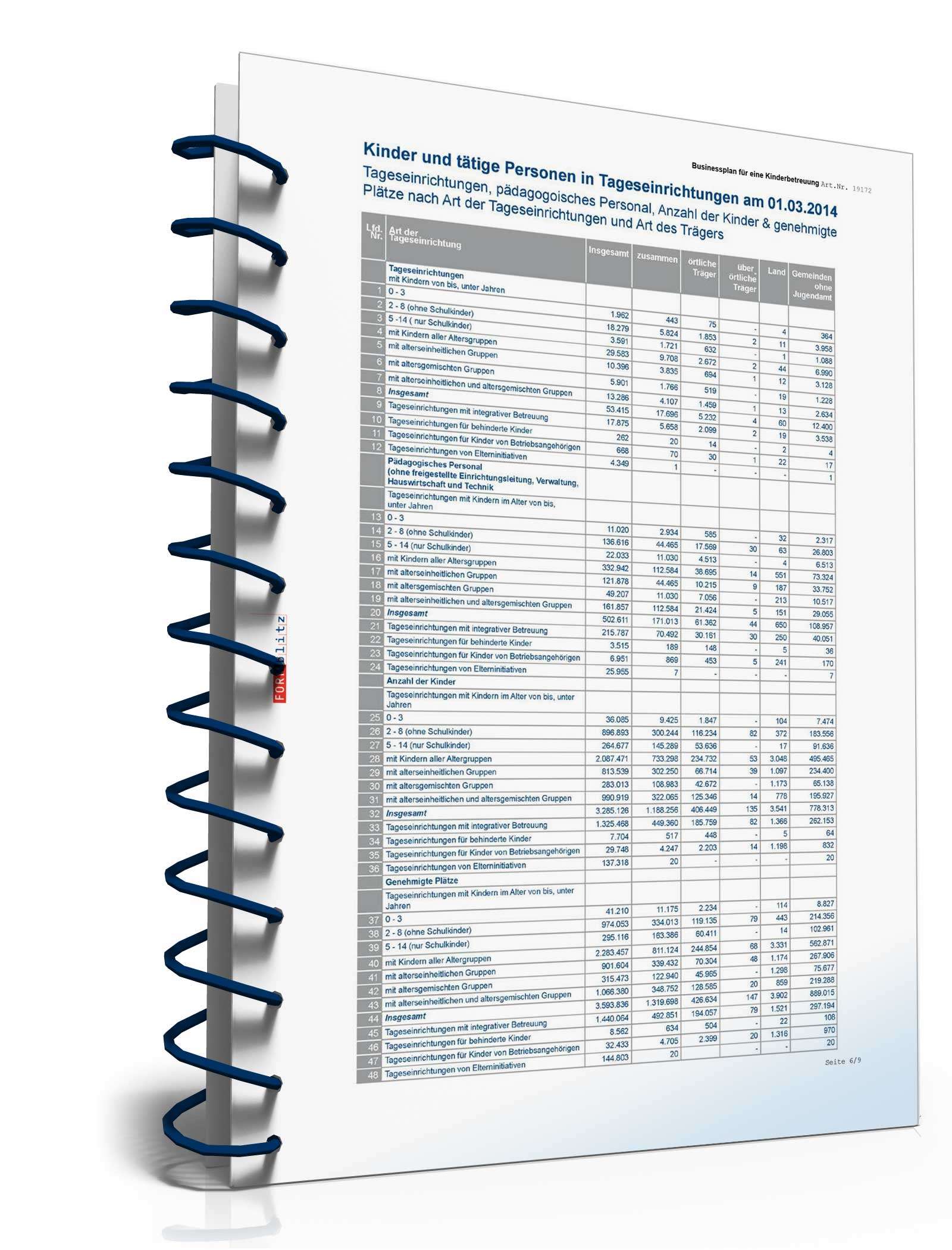 Businessplan Kinderbetreuung Excel. Seite: 13