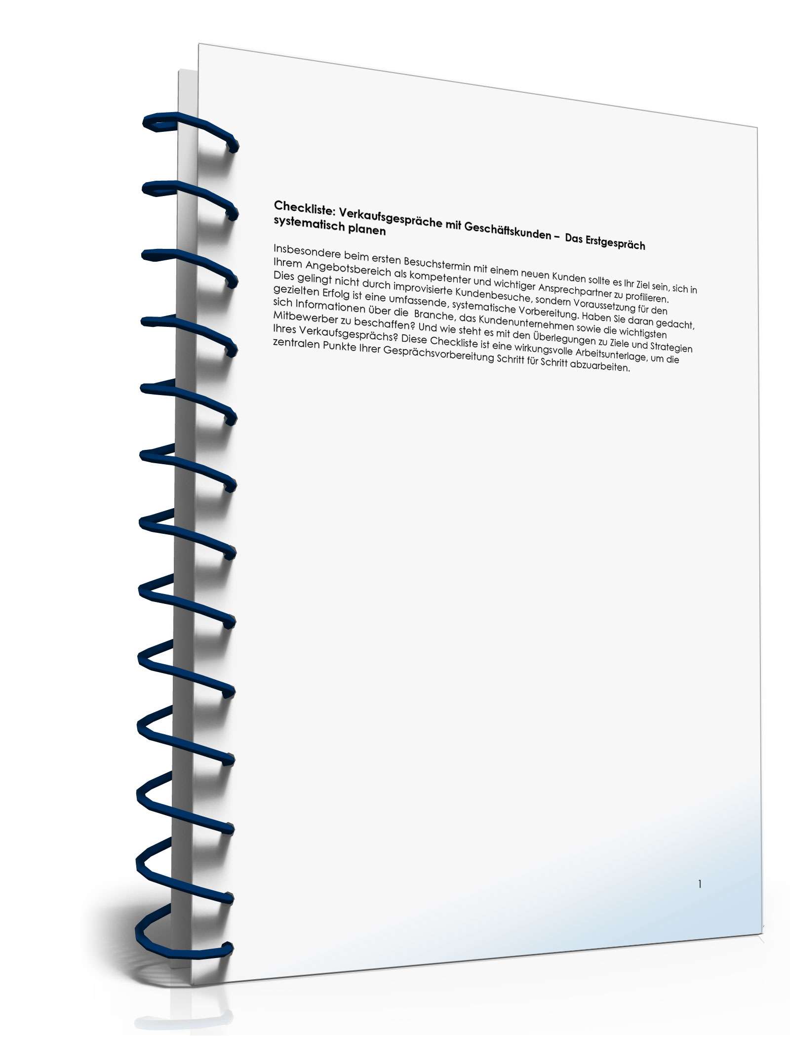 Checkliste Erstgespräch mit Geschäftskunden PDF