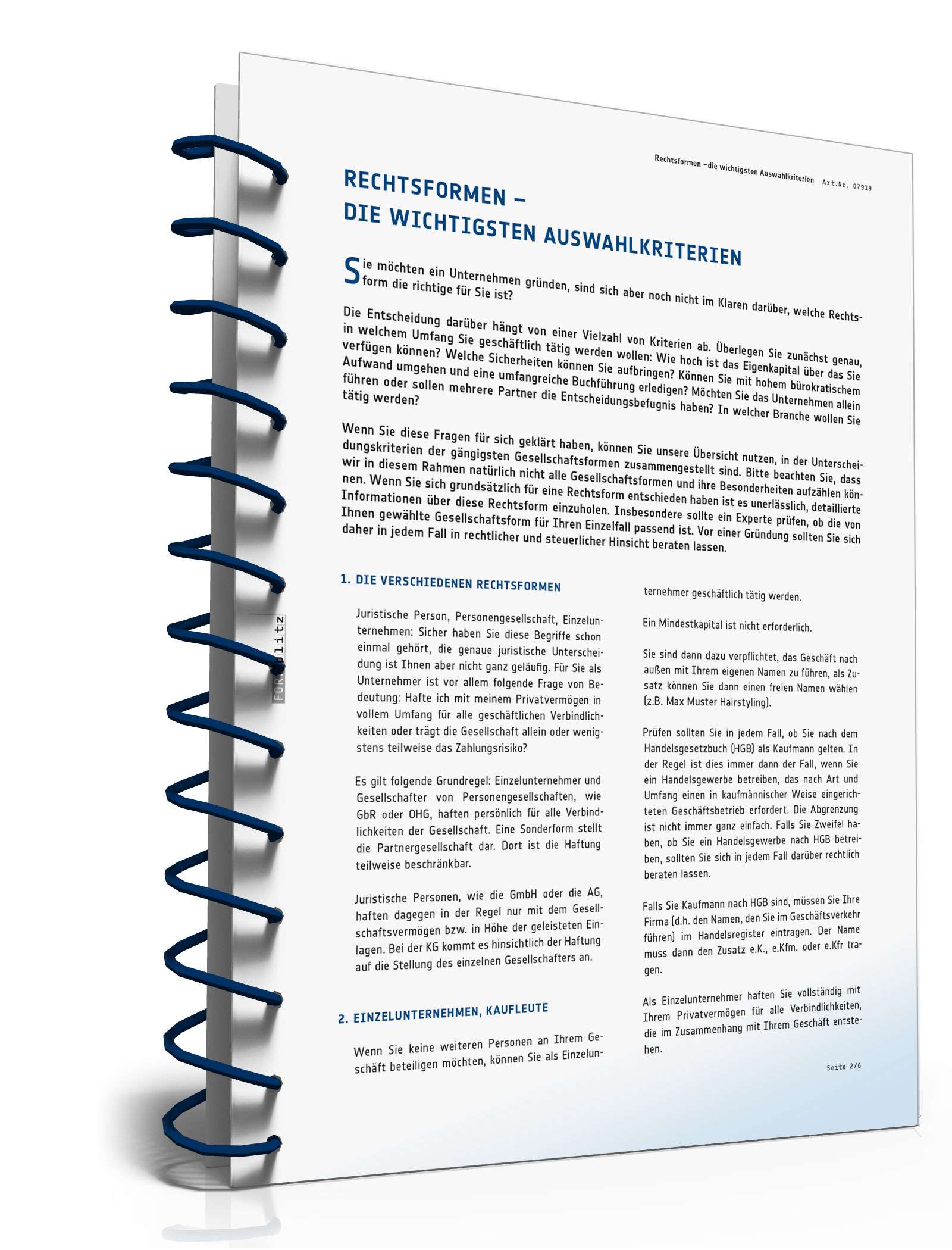 Ratgeber Auswahlkriterien Rechtsform  PDF. Seite: 3