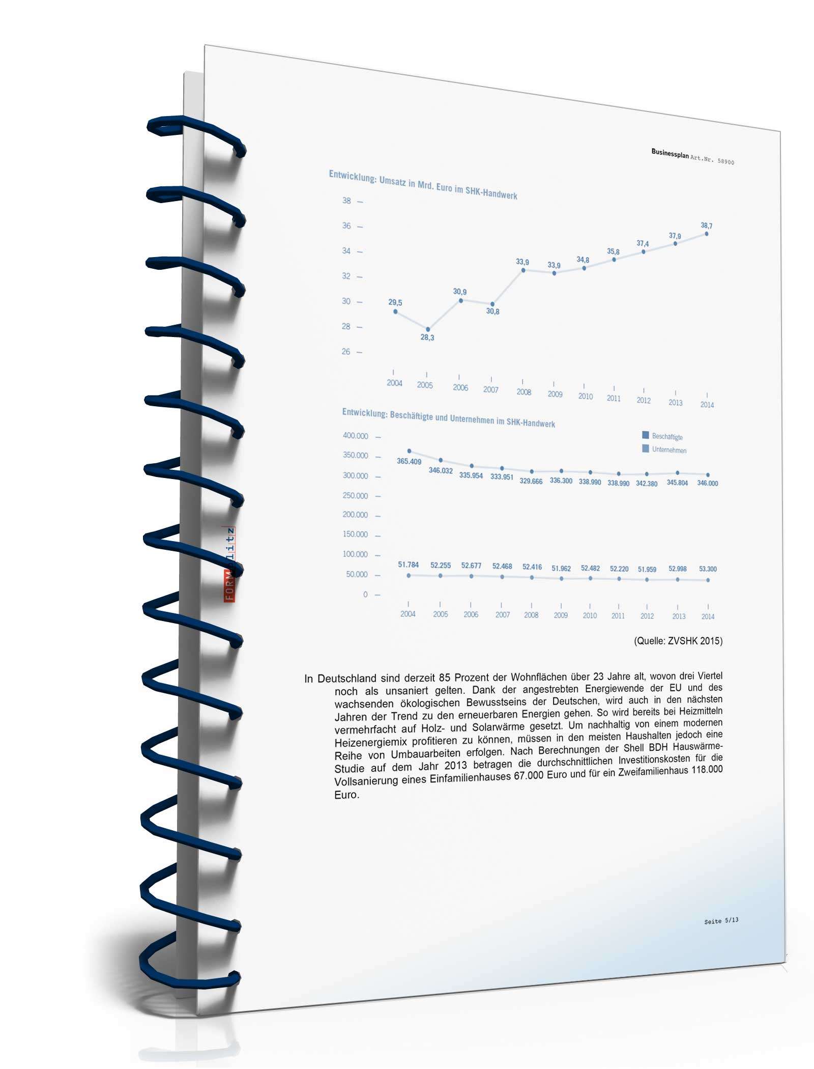 Businessplan Betriebsstätte für Sanitär-, Heizungs- & Klimaanlagentechnik Excel. Seite: 7