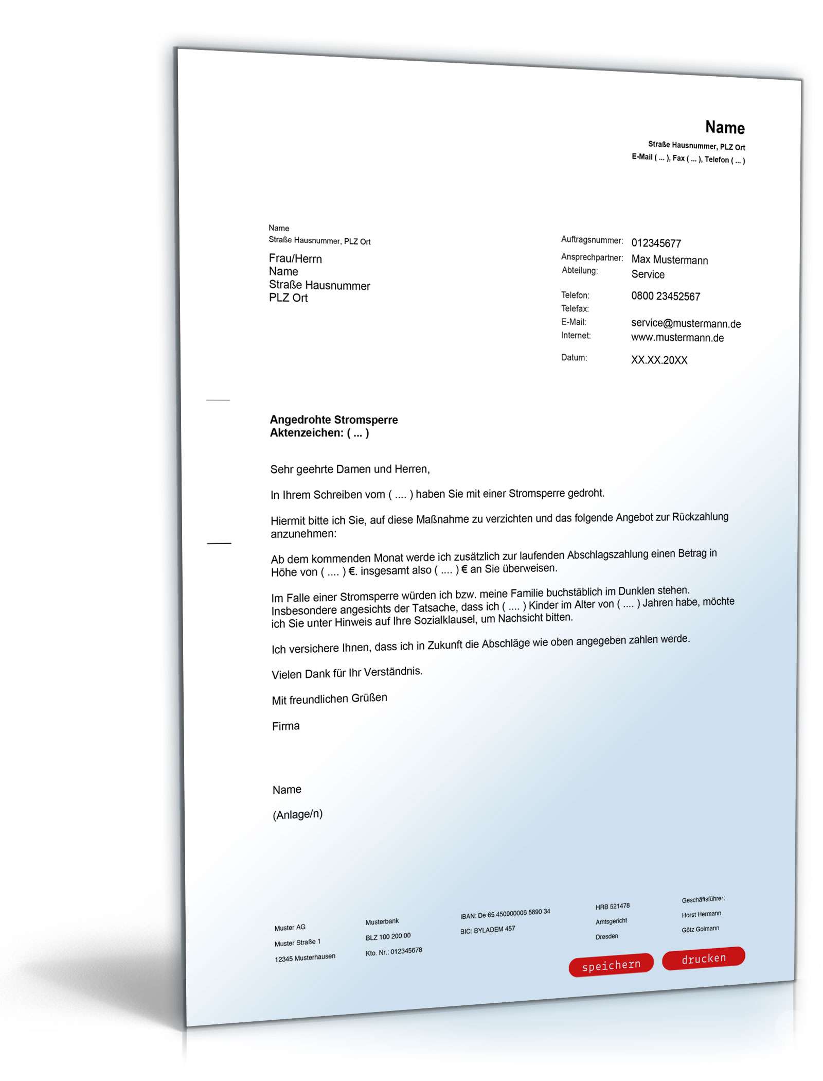Vergleich bei angedrohter Stromsperre PDF