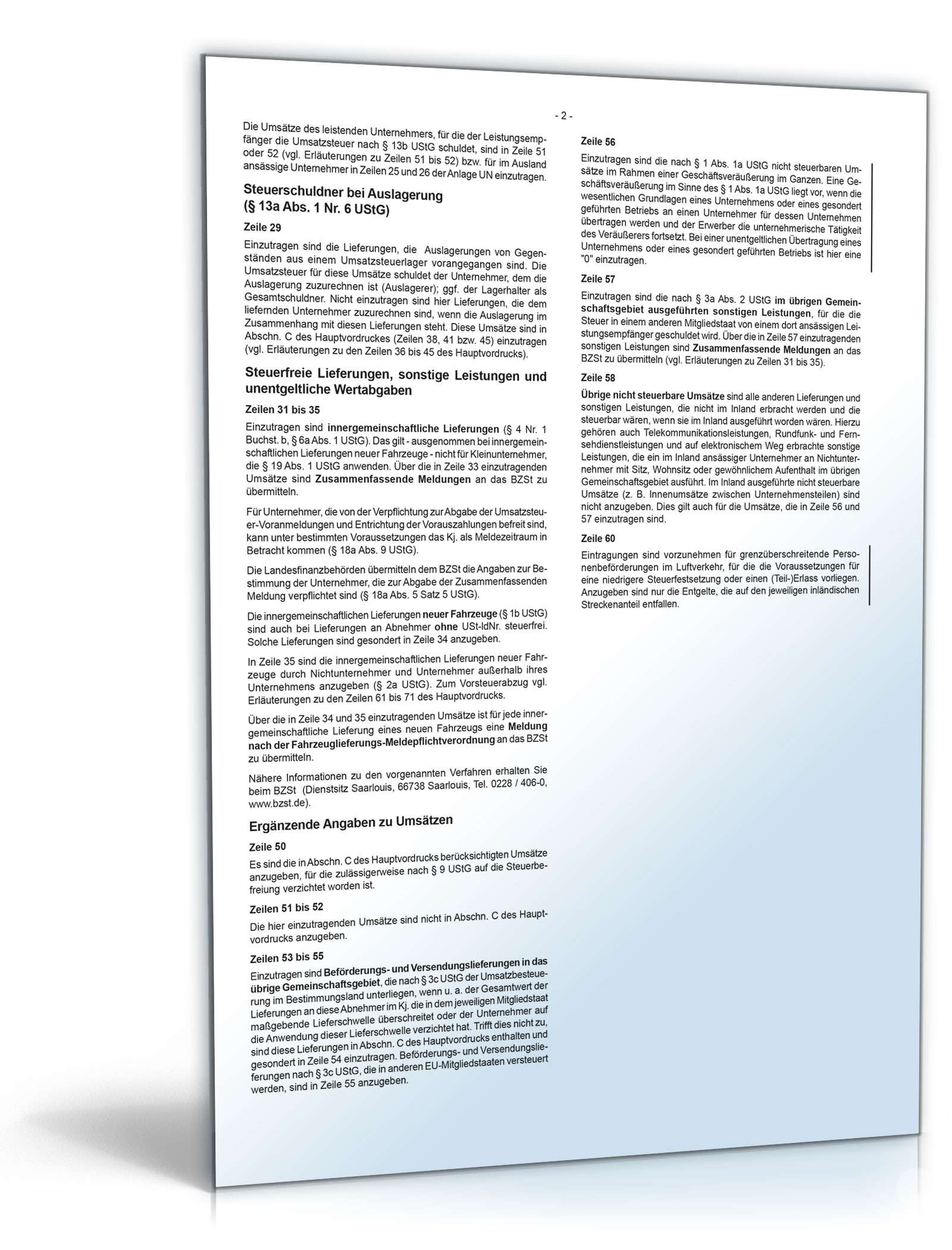 Anleitung zur Umsatzsteuererklärung 2016 PDF. Seite: 6