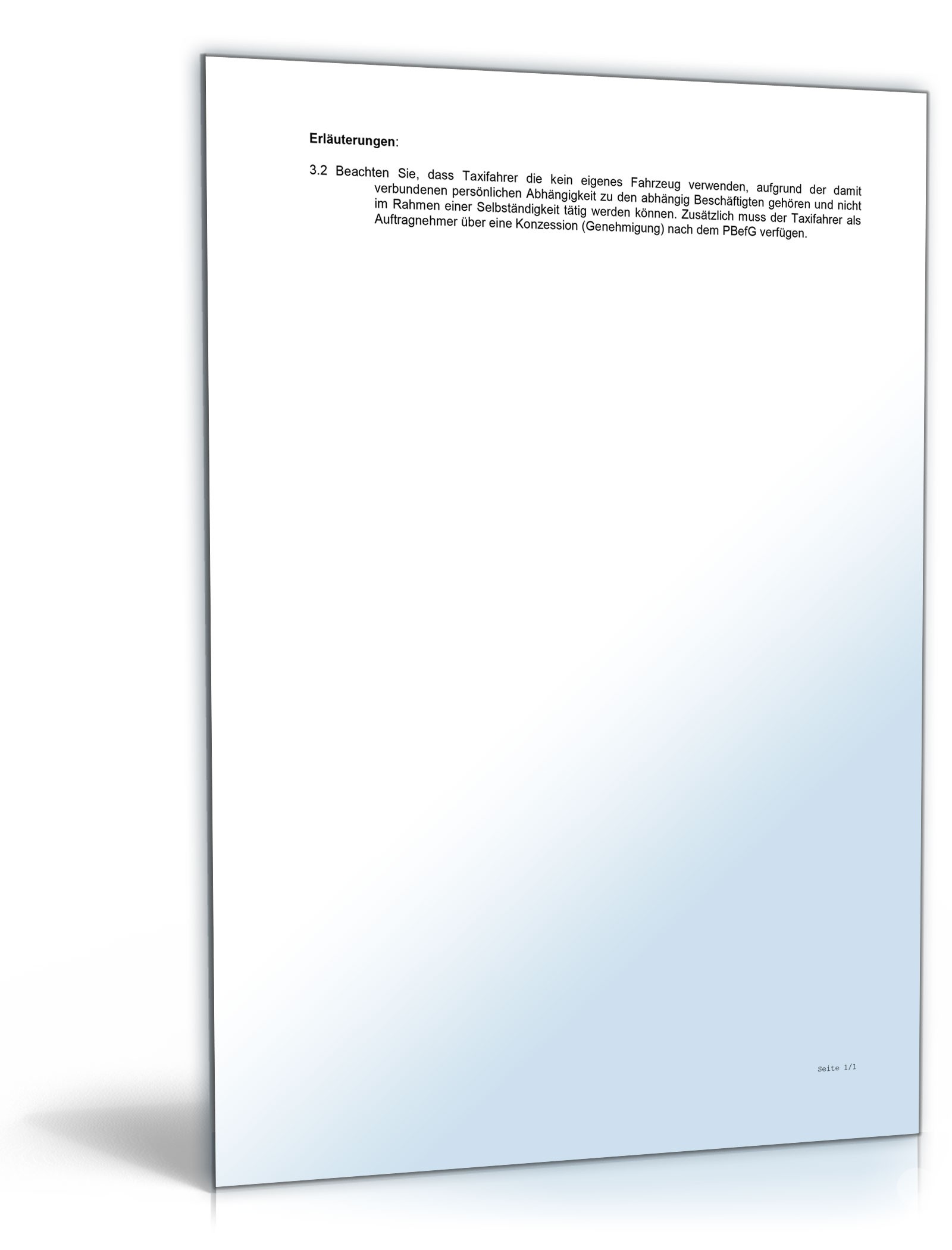 Freier Mitarbeitervertrag Taxifahrer PDF. Seite: 5