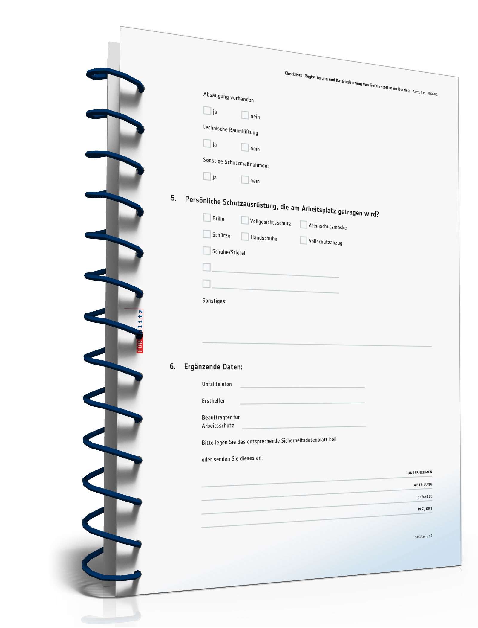 Checkliste Registrierung/Katalogisierung Gefahrstoffe PDF. Seite: 2