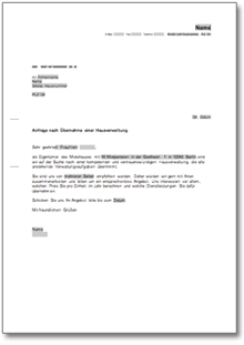 Einholung Angebot Hausverwaltung Word