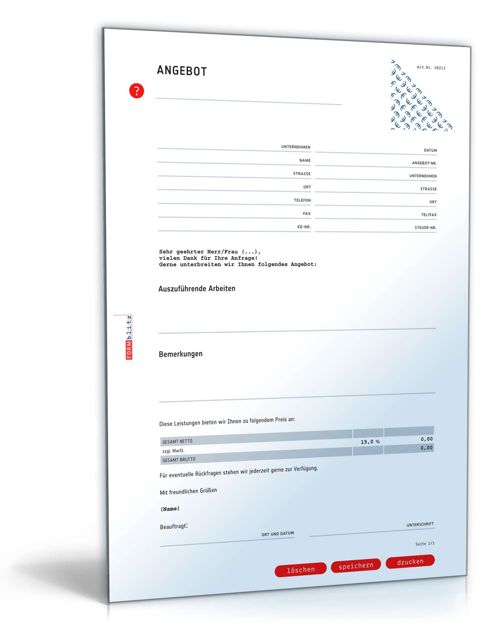 Angebot pauschal allgemein PDF