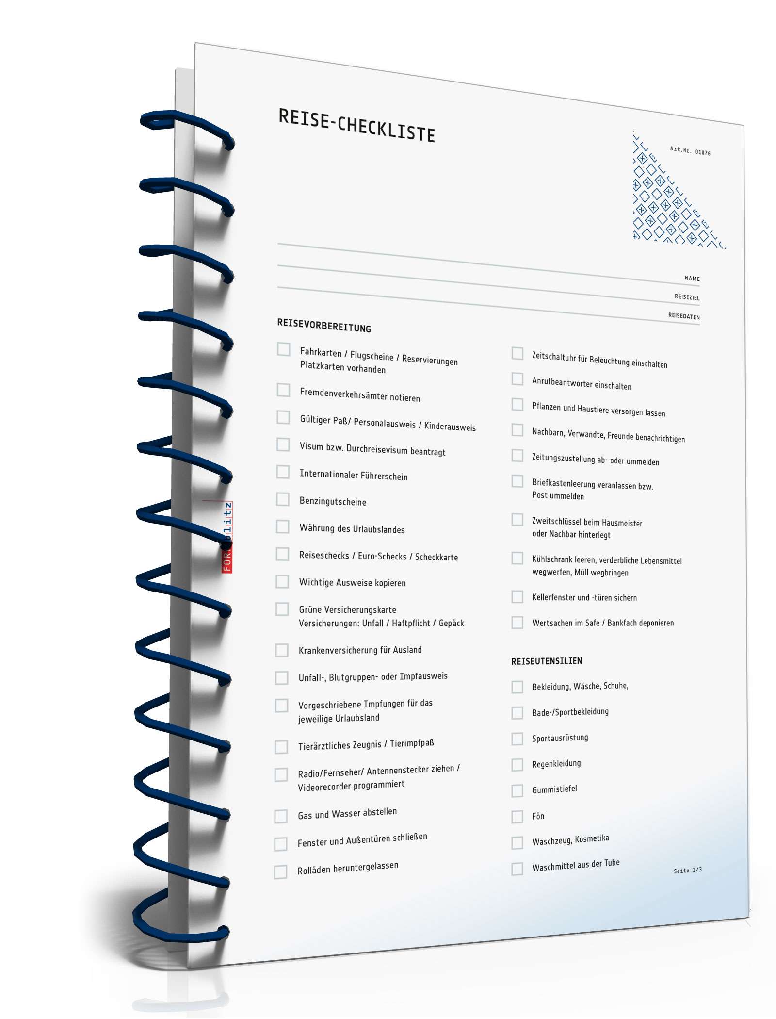 Checkliste Reisevorbereitung PDF