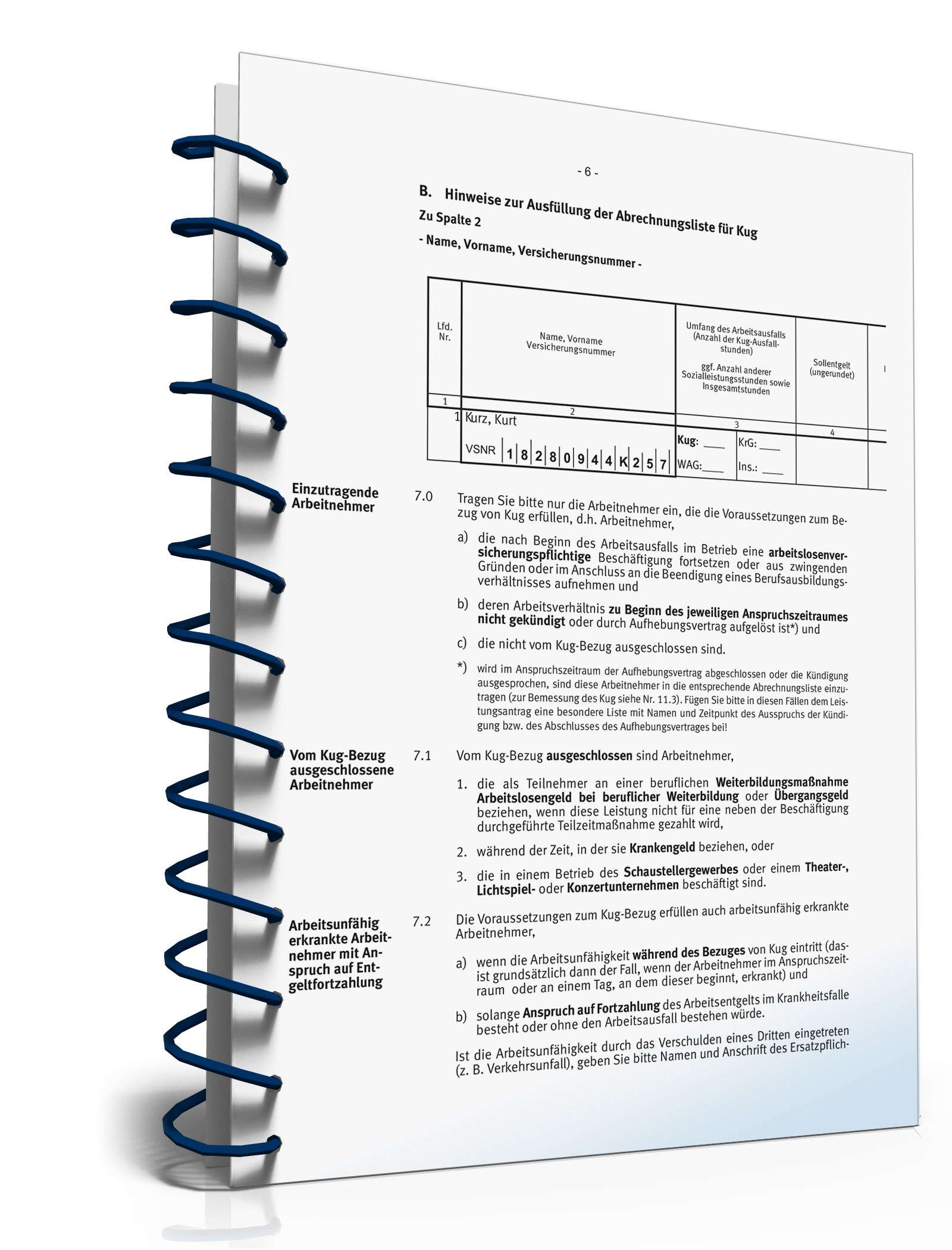 Hinweise zum Antrag Kurzarbeitergeld PDF. Seite: 6
