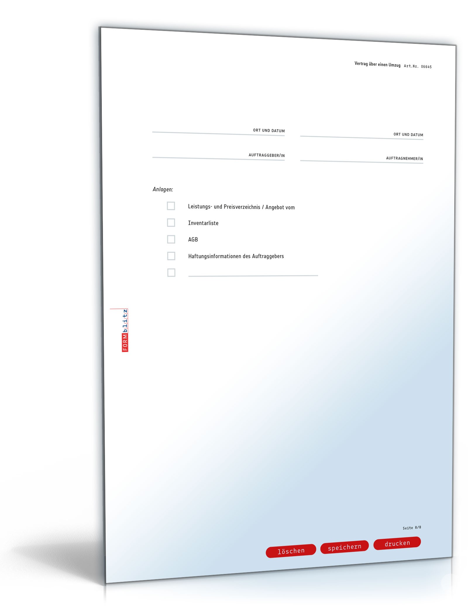 Umzugsvertrag PDF. Seite: 8