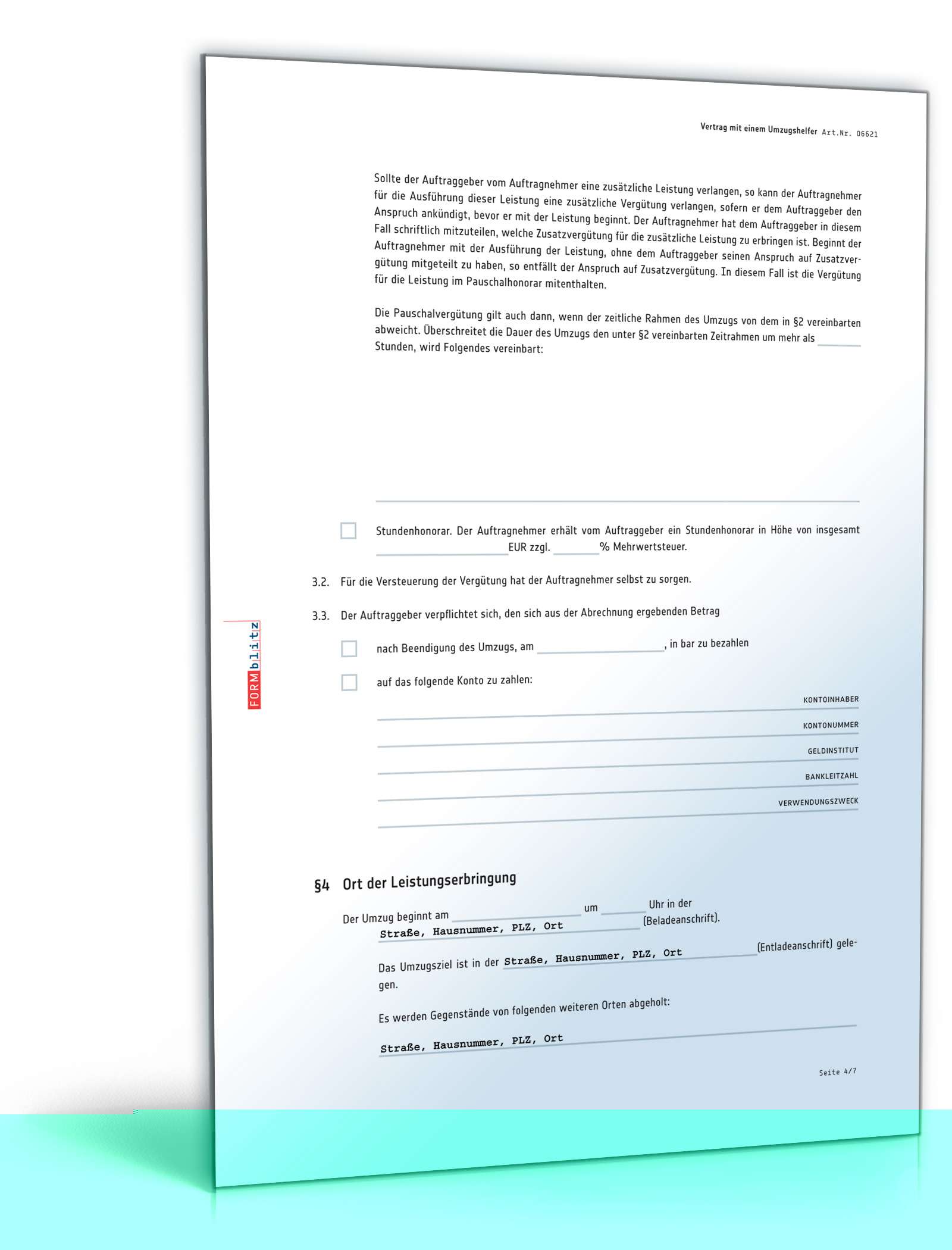 Vertrag Umzugshelfer PDF. Seite: 4