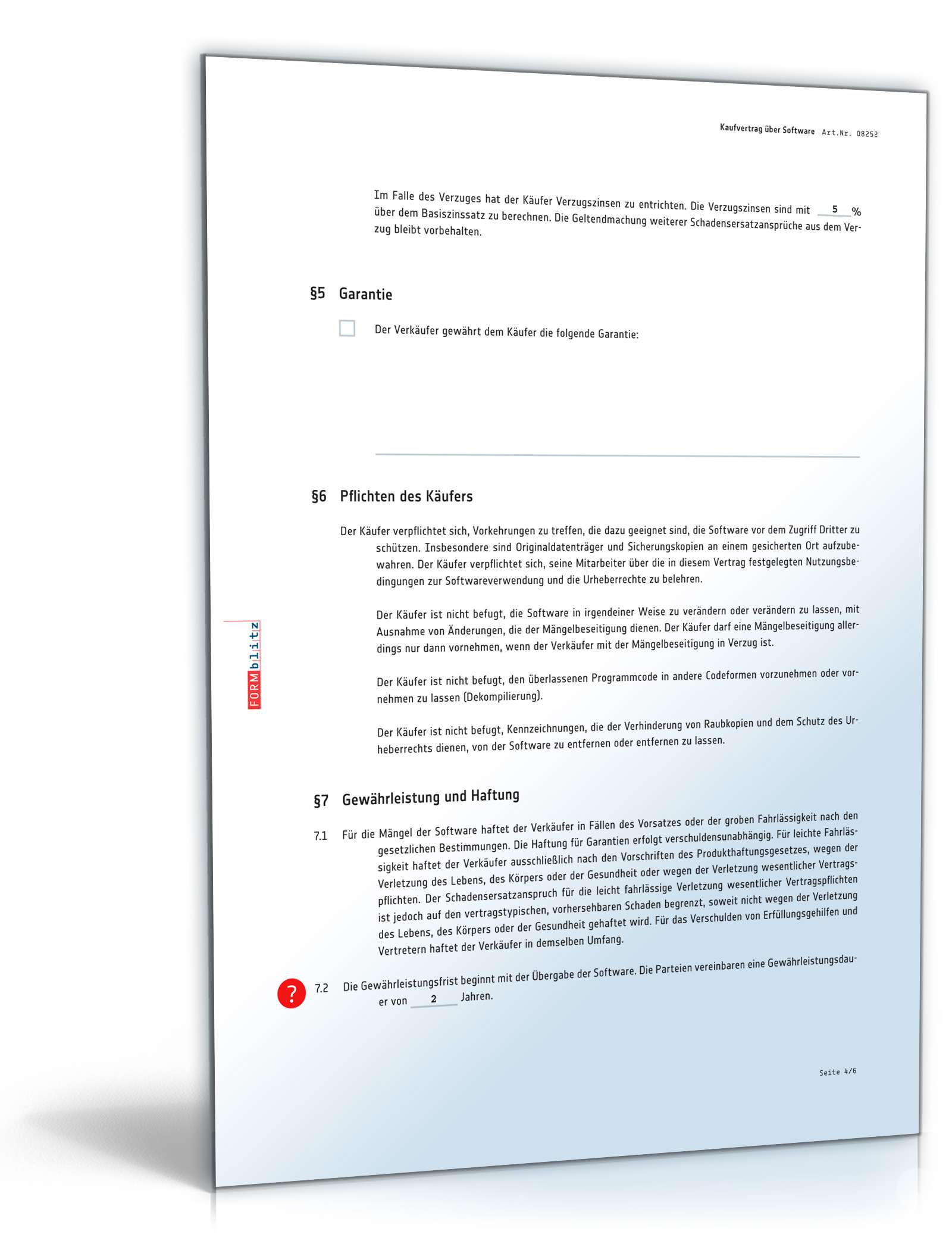 Kaufvertrag Software PDF. Seite: 4