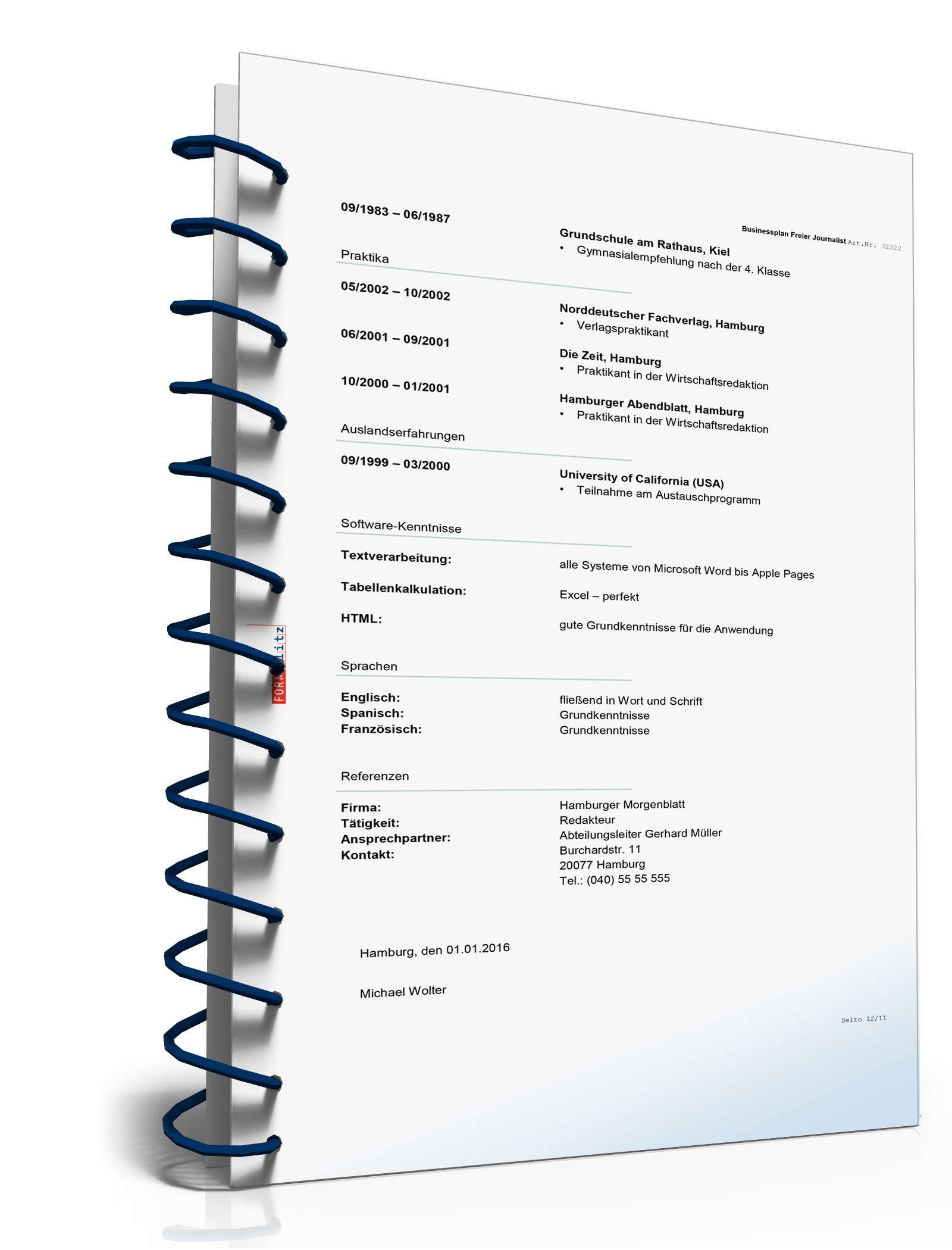 Businessplan Freier Journalist Excel. Seite: 10