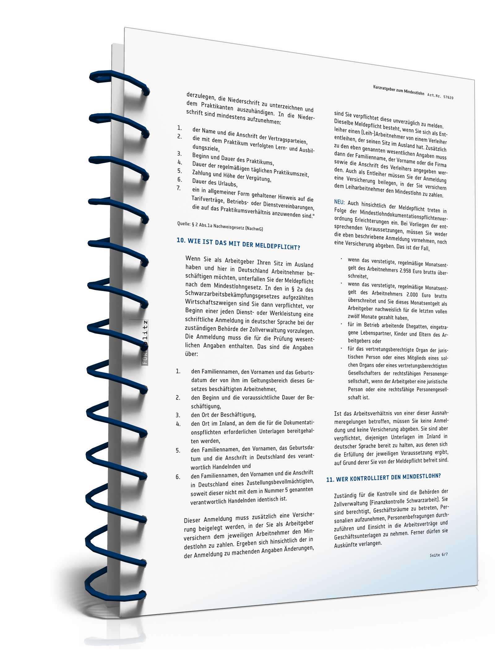 Die wichtigsten Erläuterungen zum MiLoG PDF. Seite: 7