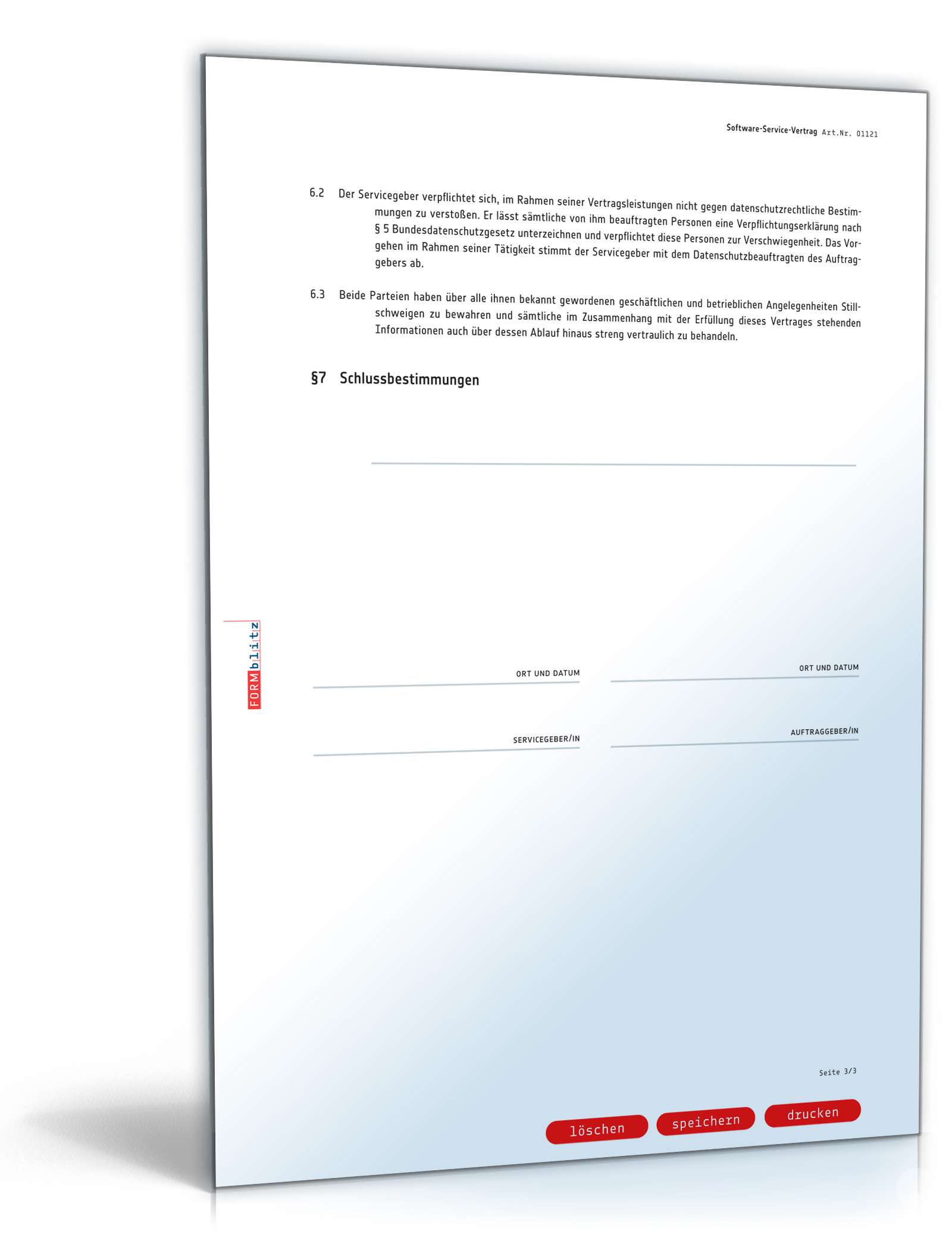 Software-Service-Vertrag PDF. Seite: 3