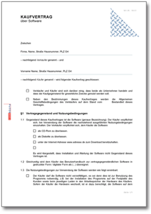 Kaufvertrag Software Word