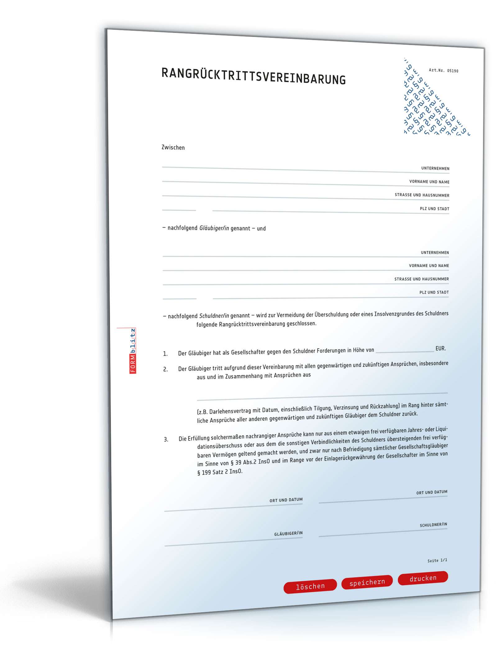 Rangrücktrittsvereinbarung PDF