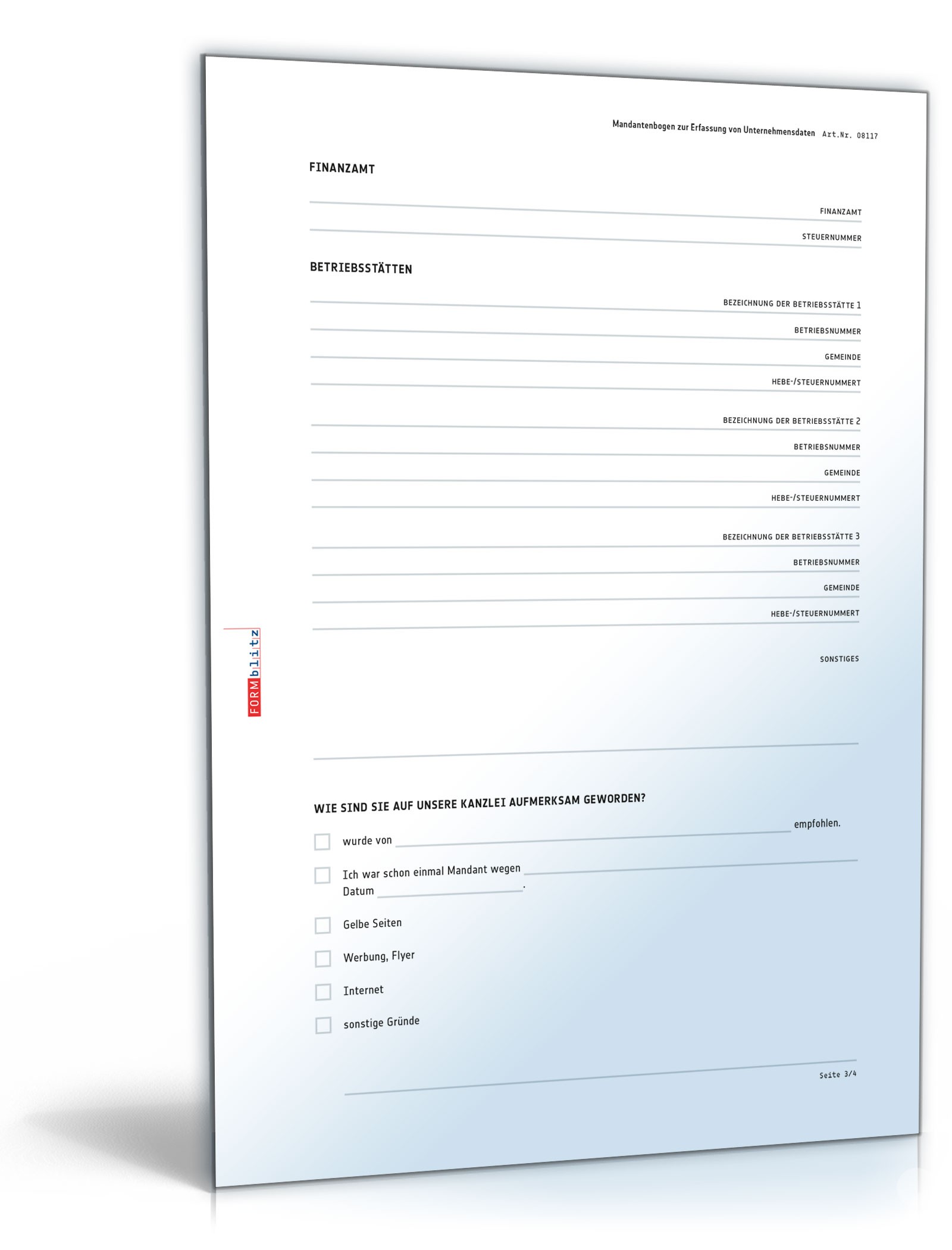 Mandantenbogen Unternehmen PDF. Seite: 3