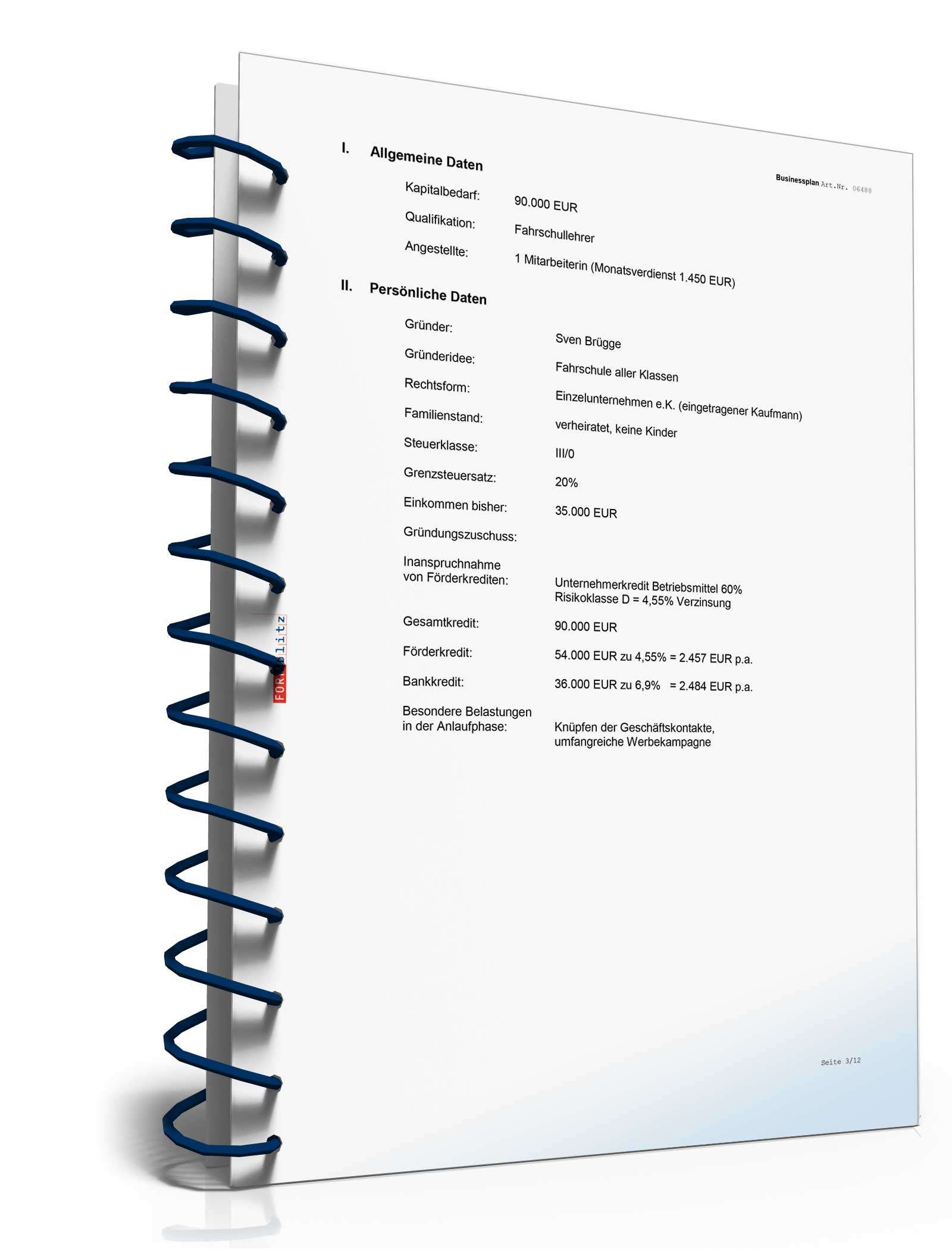 Businessplan Fahrschule Excel. Seite: 4