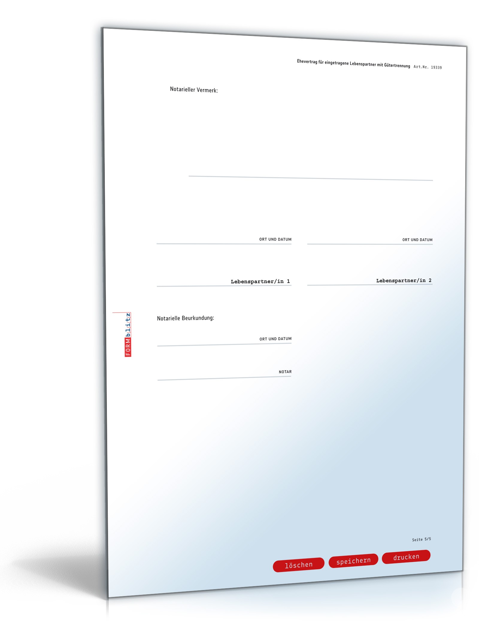 Ehevertrag eingetragene Lebenspartner Gütertrennung PDF. Seite: 5