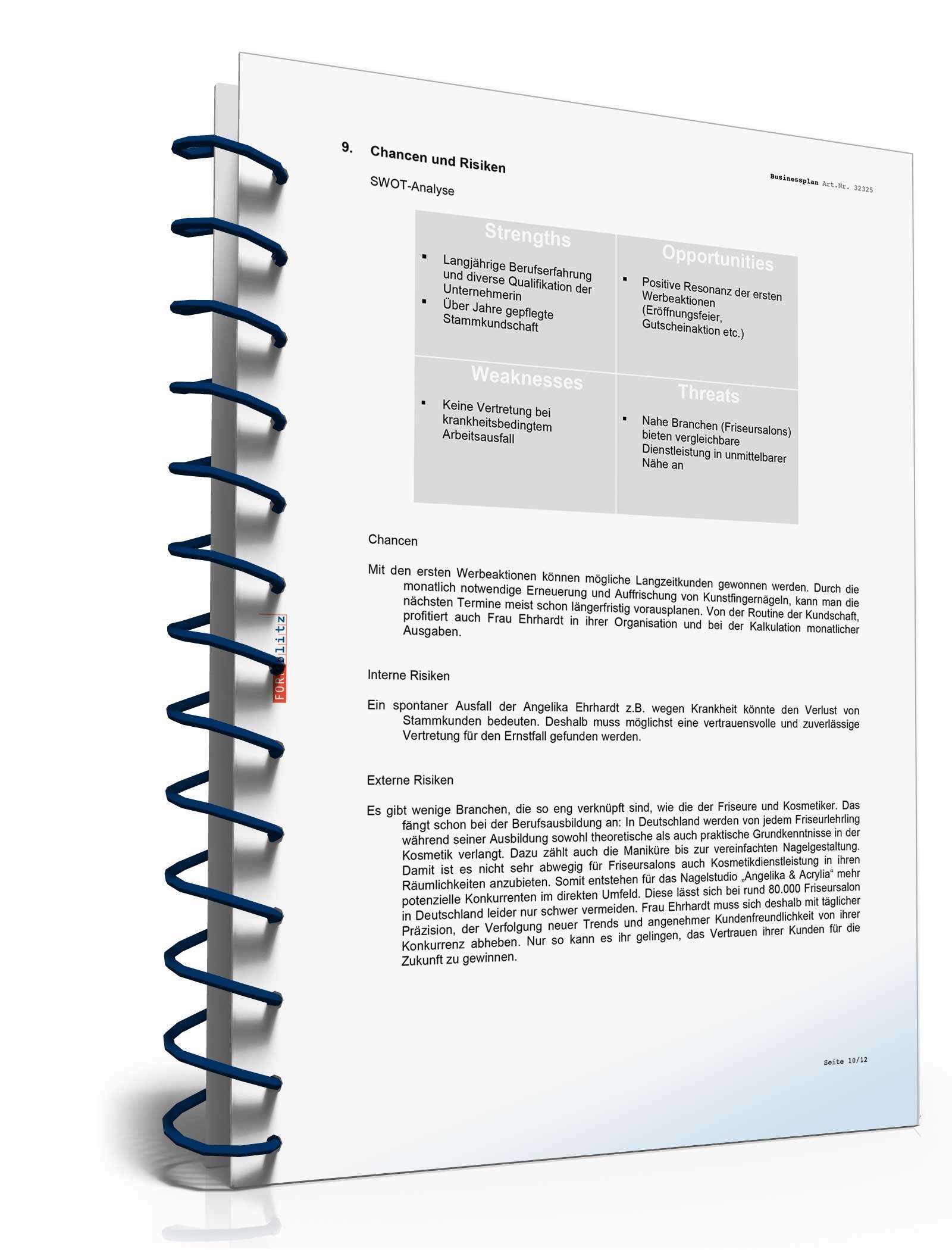 Businessplan Nagelstudio Excel. Seite: 12
