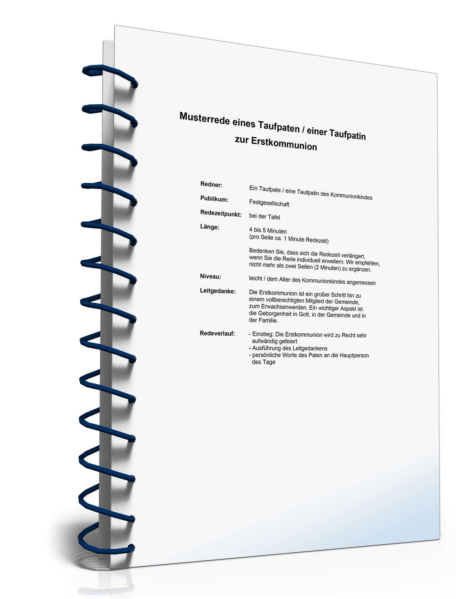 Musterrede Erstkommunion Word. Seite: 4