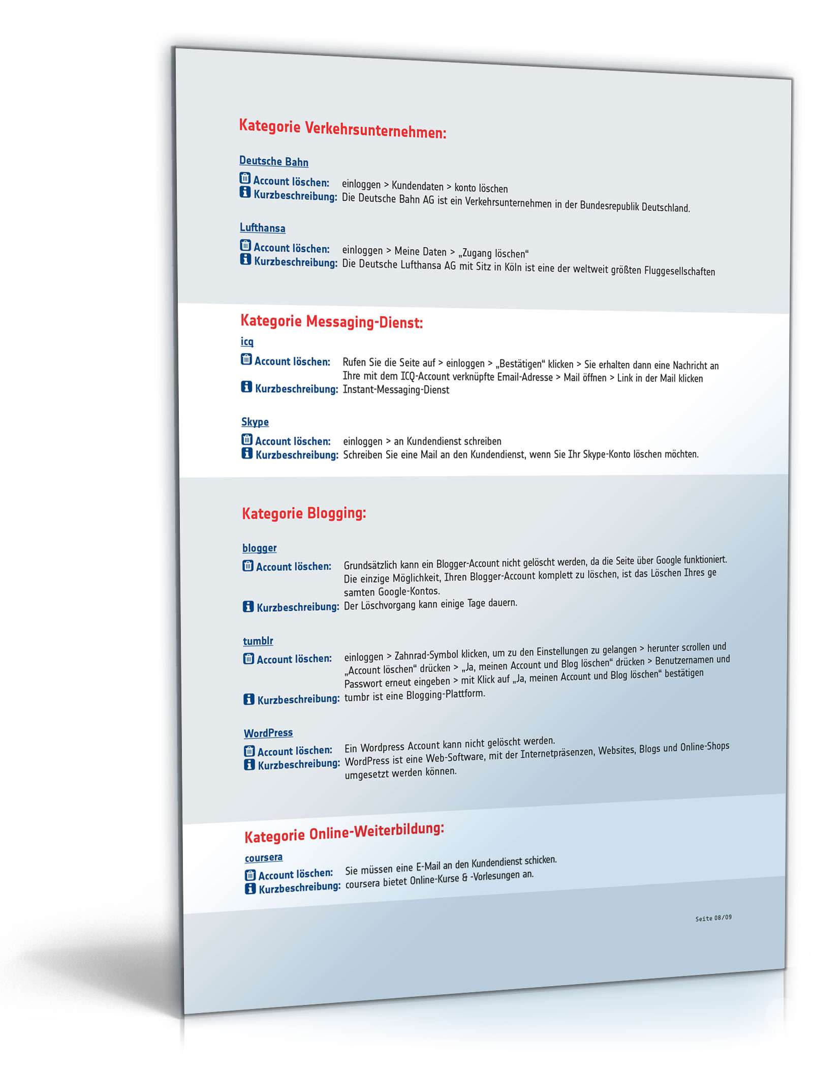 Infoliste über den Verbleib digitaler Konten PDF. Seite: 8