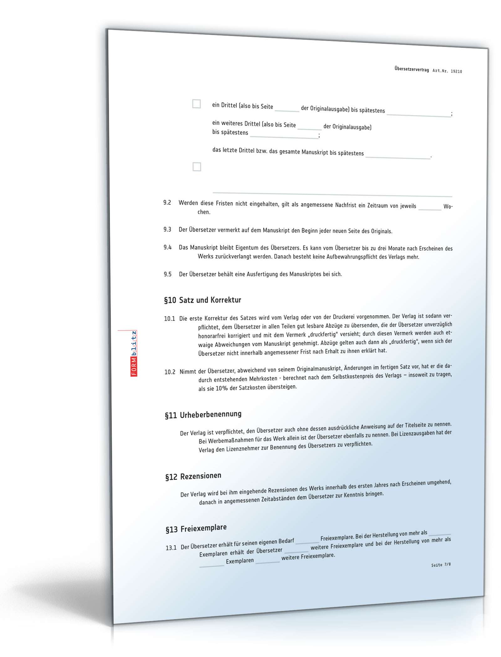 Übersetzervertrag PDF. Seite: 7