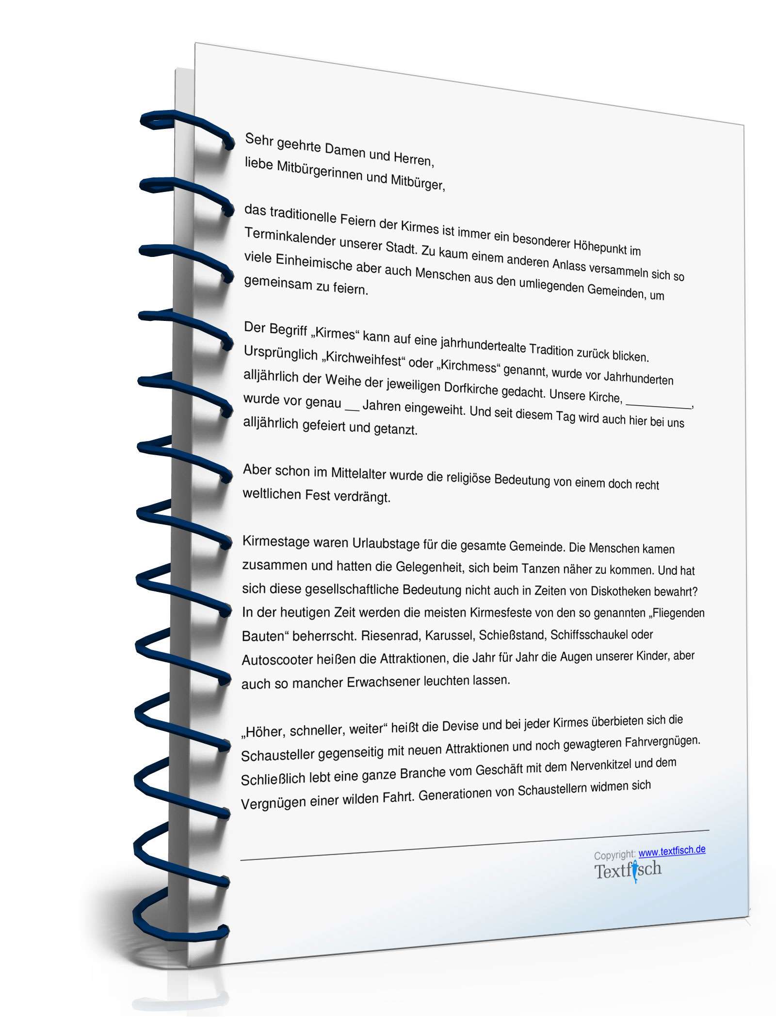 Eröffnungsrede zur Eröffnung einer Kirmes  PDF. Seite: 2