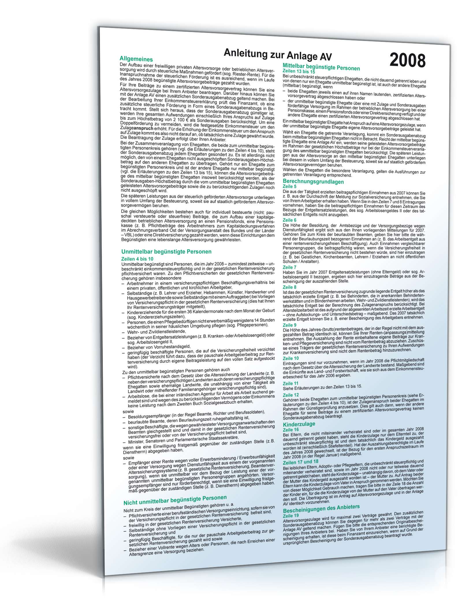 Anlage AV 2008 PDF. Seite: 2