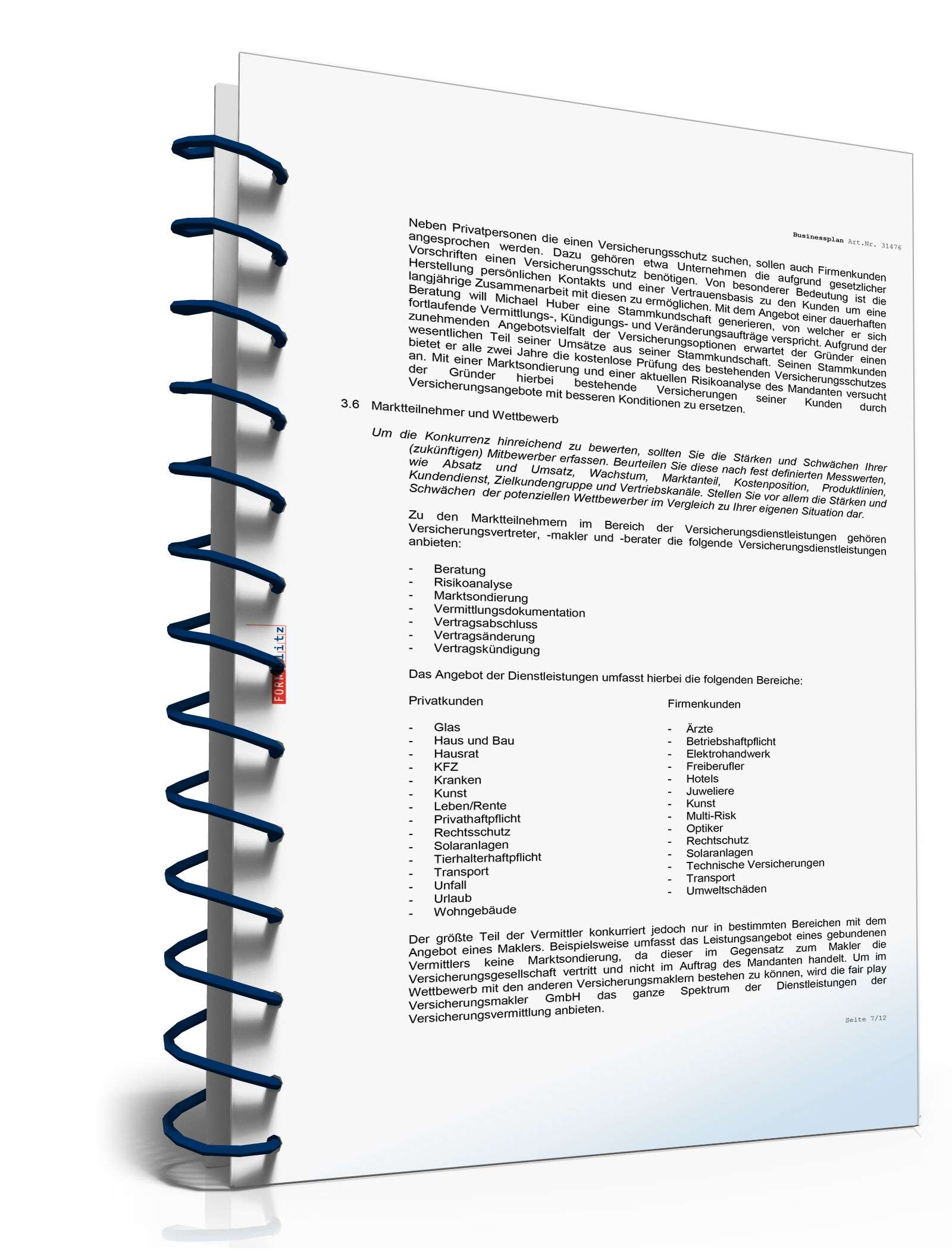 Businessplan Versicherungsmakler Excel. Seite: 9