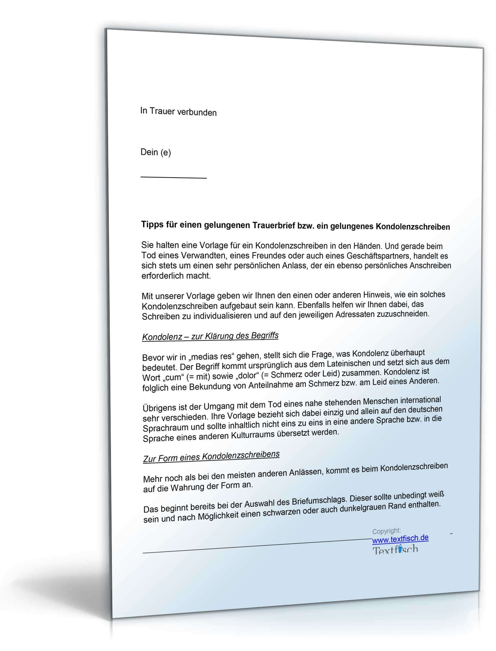 Kondolenzschreiben Tod eines Elternteils im Familien- oder Freundeskreis Word. Seite: 4