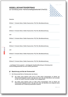 Gesellschaftsvertrag Partnerschaftsgesellschaft Word
