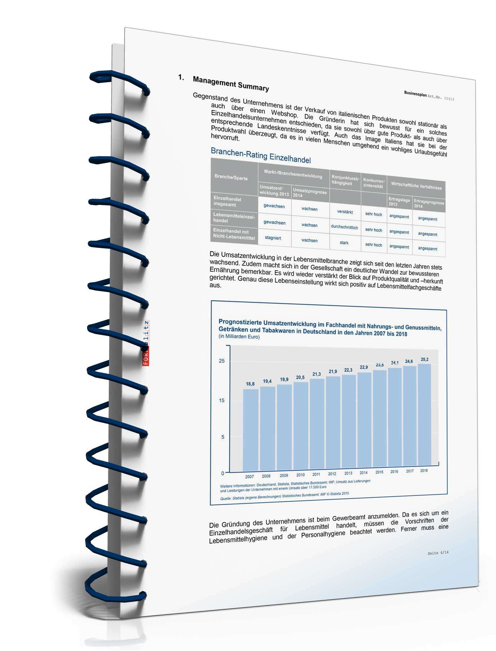 Businessplan Einzelhandel Excel. Seite: 3